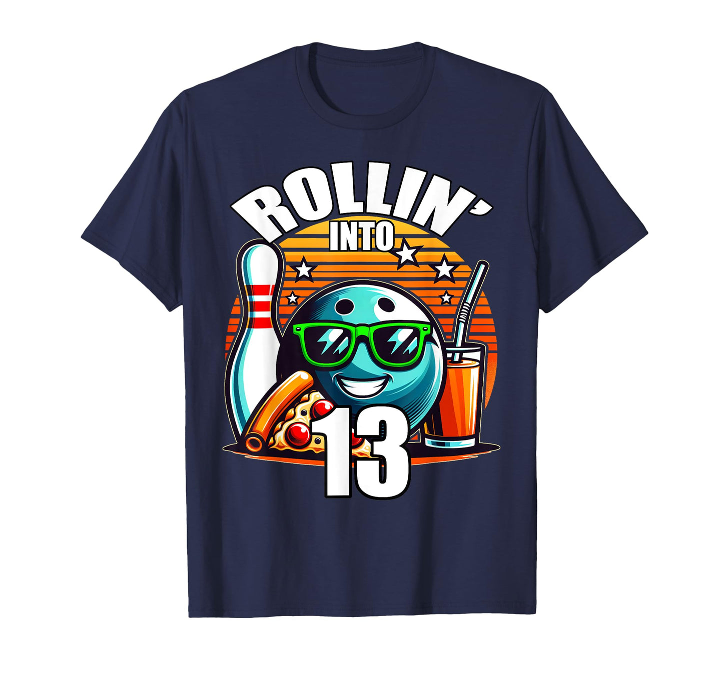 Rollin into 13 Bowling Birthday Party 13th Birthday Kids T-Shirt