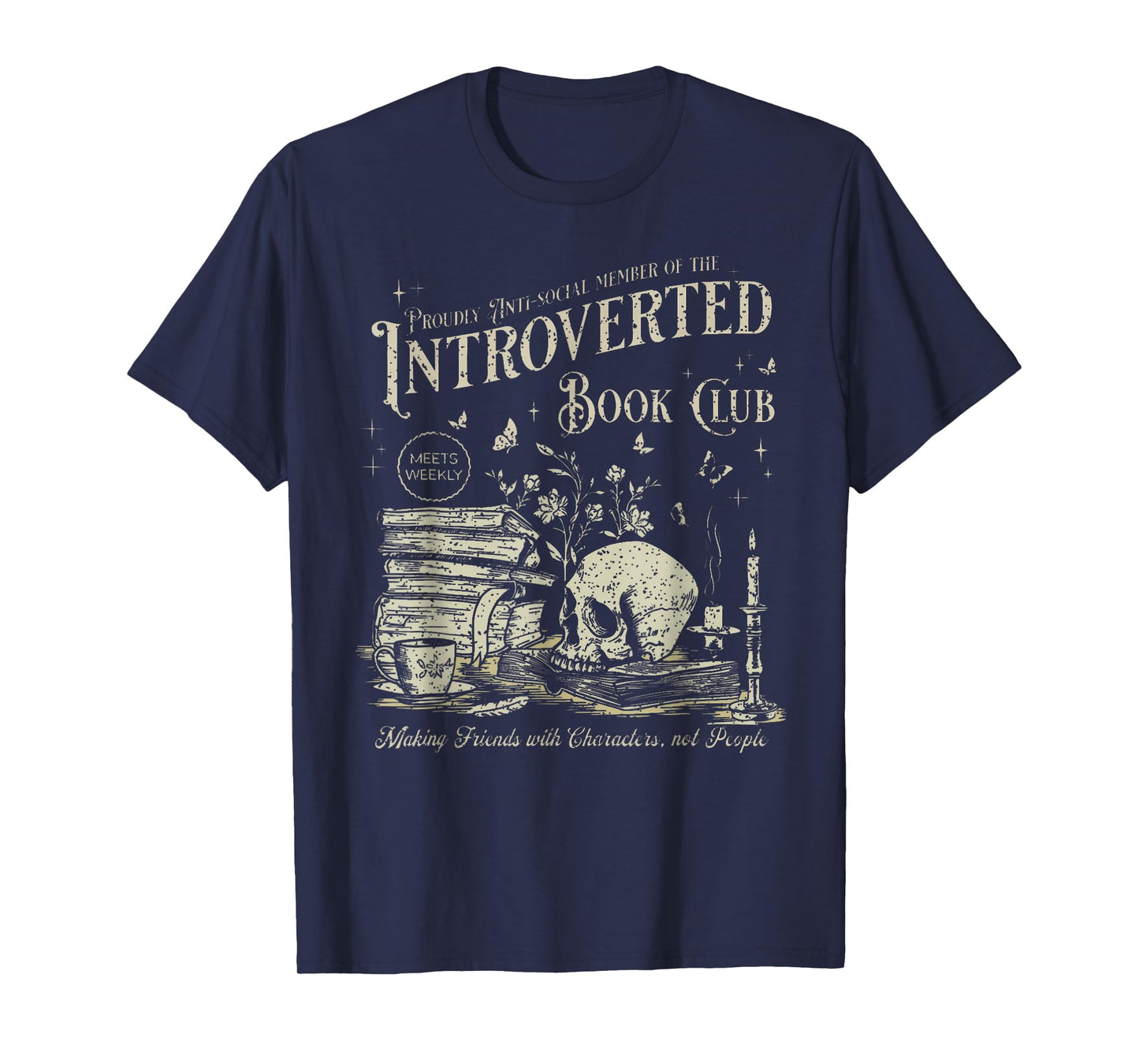 Retro Proud Anti Social Member Of Introverted Book Club T-Shirt