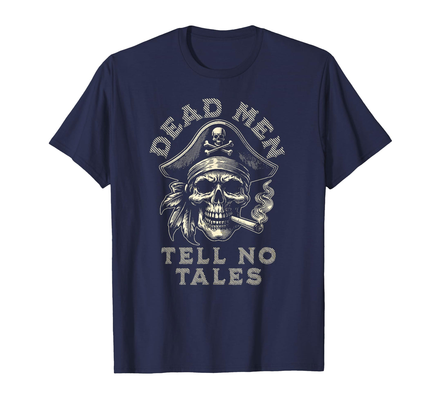 Detroit Apparel Dead Pirates Tell No Tales T-Shirt, Small, Black
