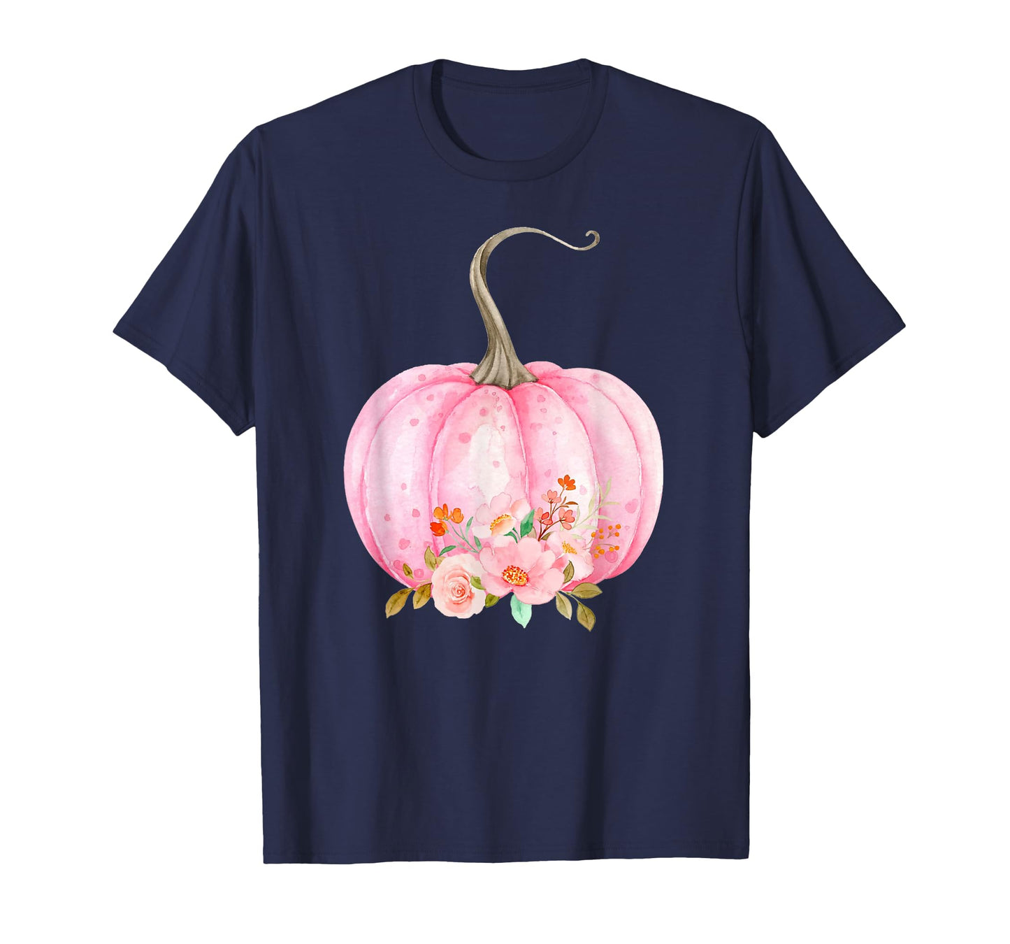 Pink Pumpkin Watercolor Pumpkin Sublimation Thanksgiving T-Shirt