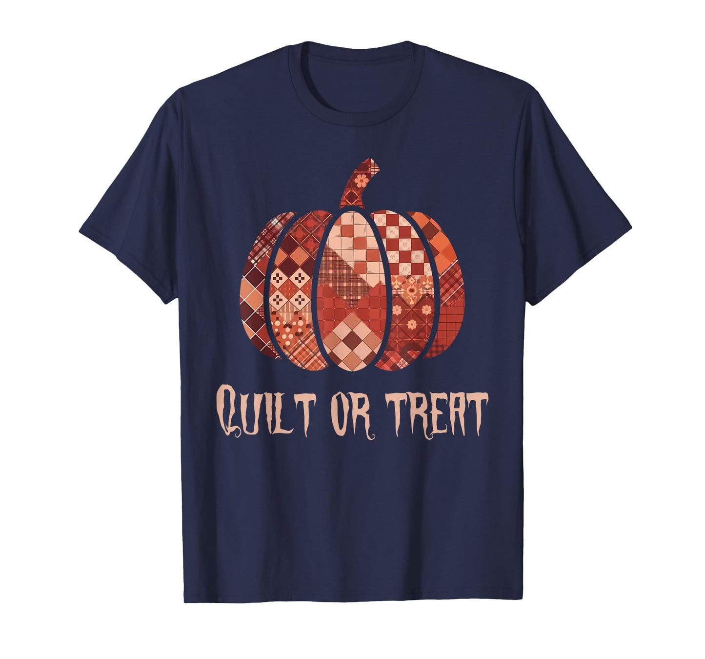 Quilt or Treat Patchwork Pumpkin Quilters Autumn Halloween T-Shirt