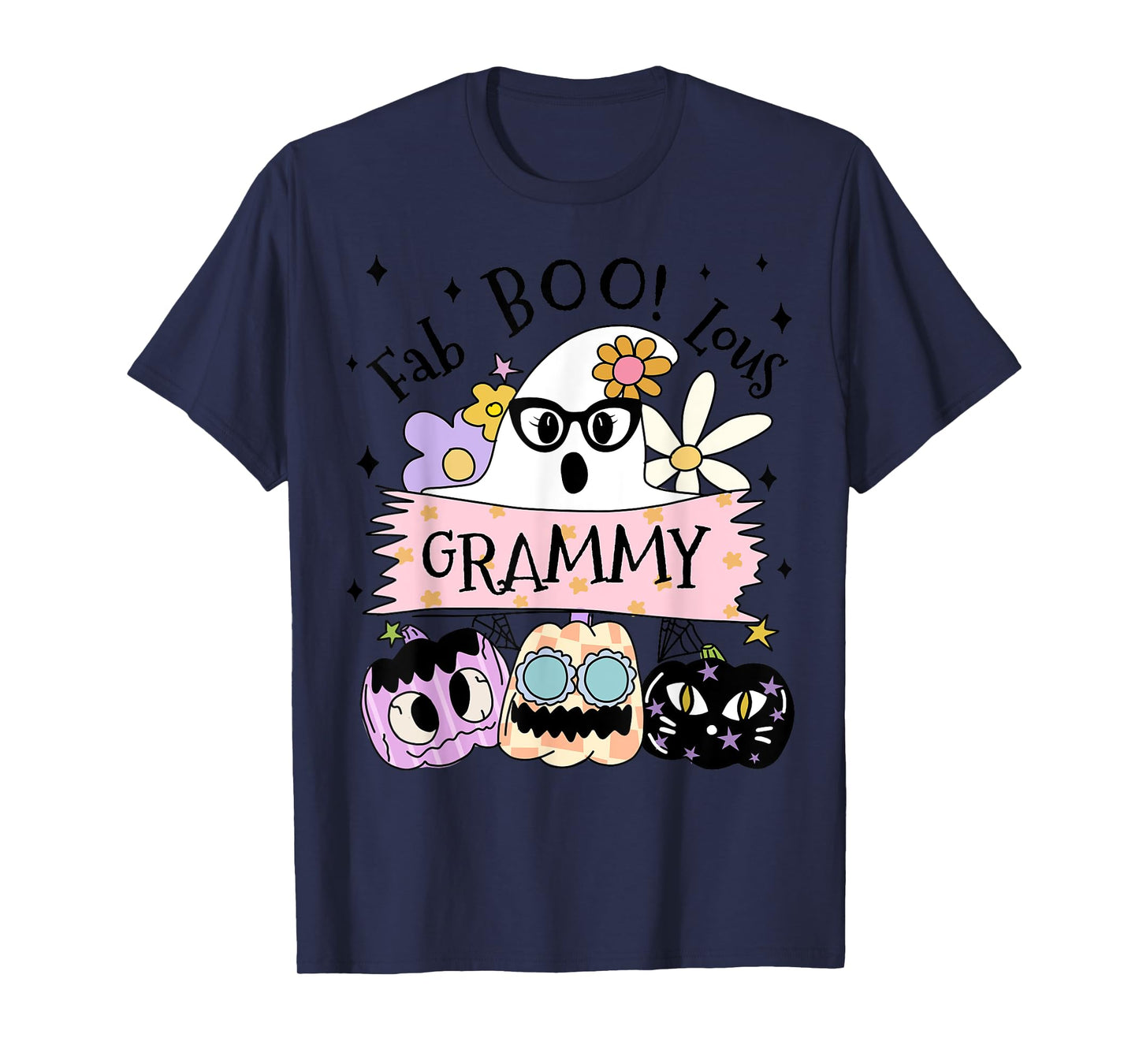 Cute Ghost Fab Boo Lous Grammy Spooky Halloween Costume T-Shirt