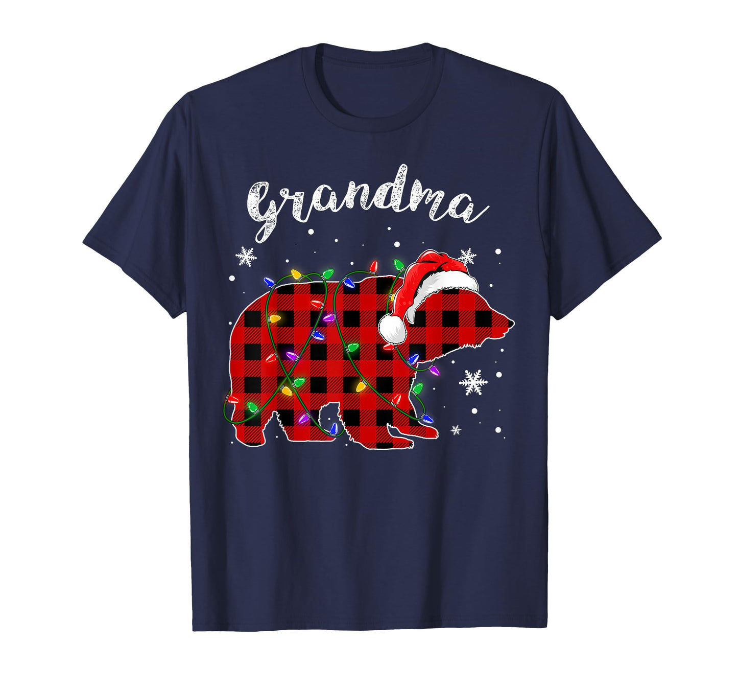 Red Plaid Grandma Bear Buffalo Family Pajama Christmas T-Shirt