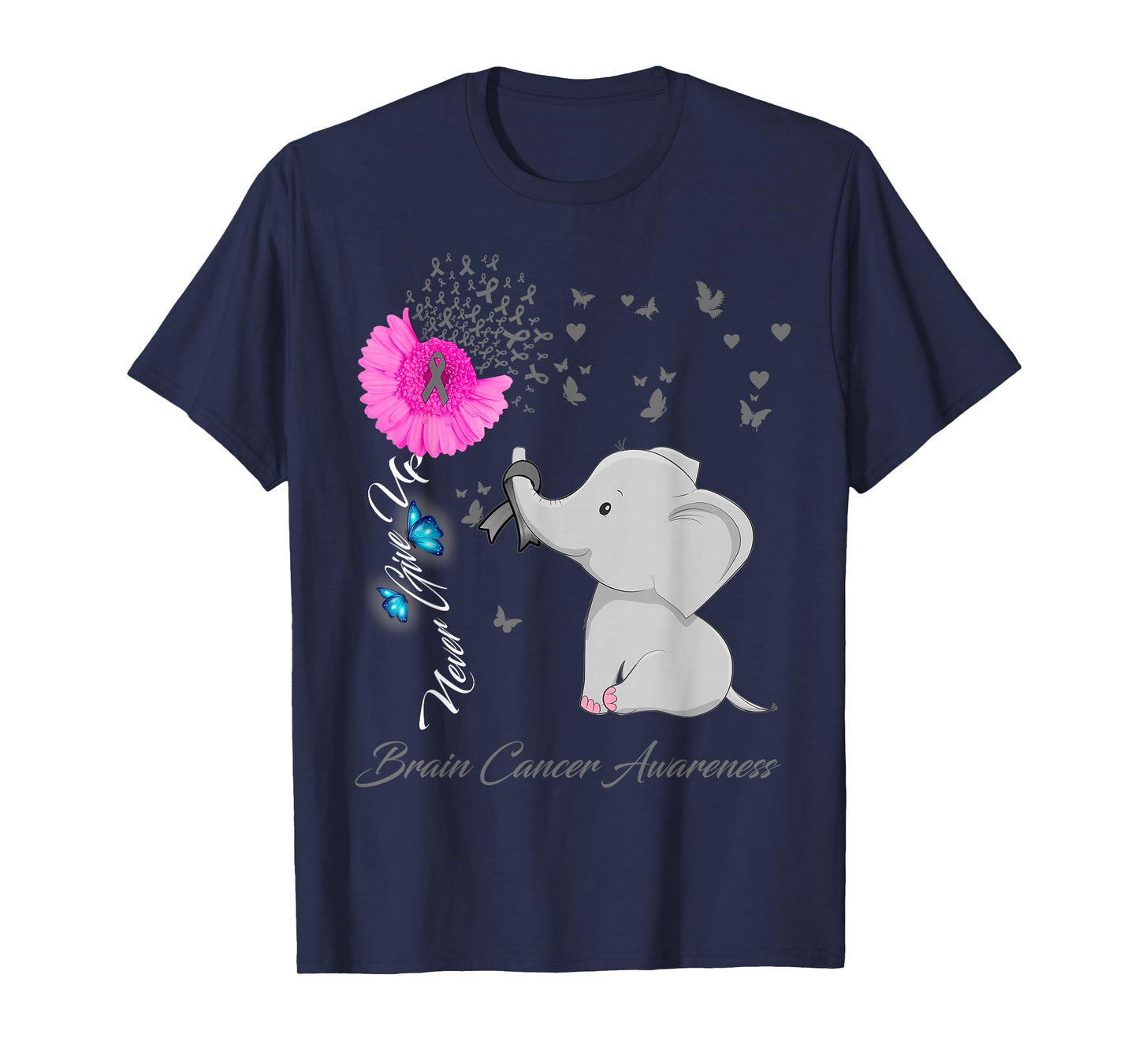 Elephant Brain Cancer Awareness - Brain Cancer Ribbon Gifts T-Shirt