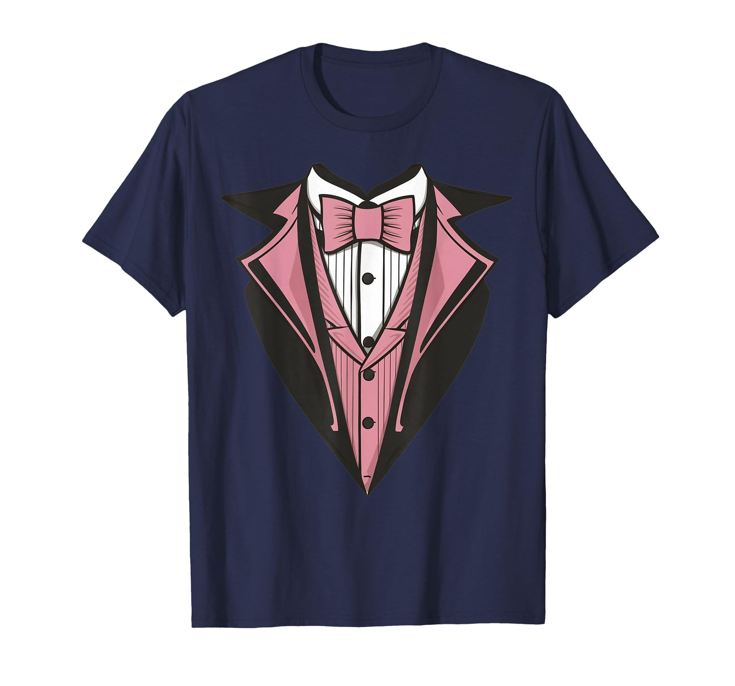 Kids Adult Pink Tuxedo, Toddler Tux Costume Youth Tux T-Shirt