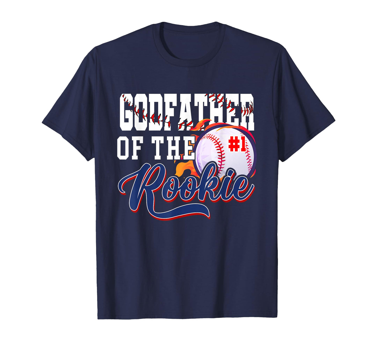Godfather Rookie of Year 1st Birthday Baseball Theme T-Shirt