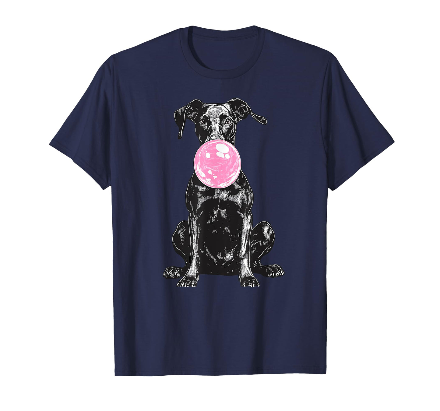 Vintage Doberman Blowing Bubble Dog Dad Mom Owner T-Shirt