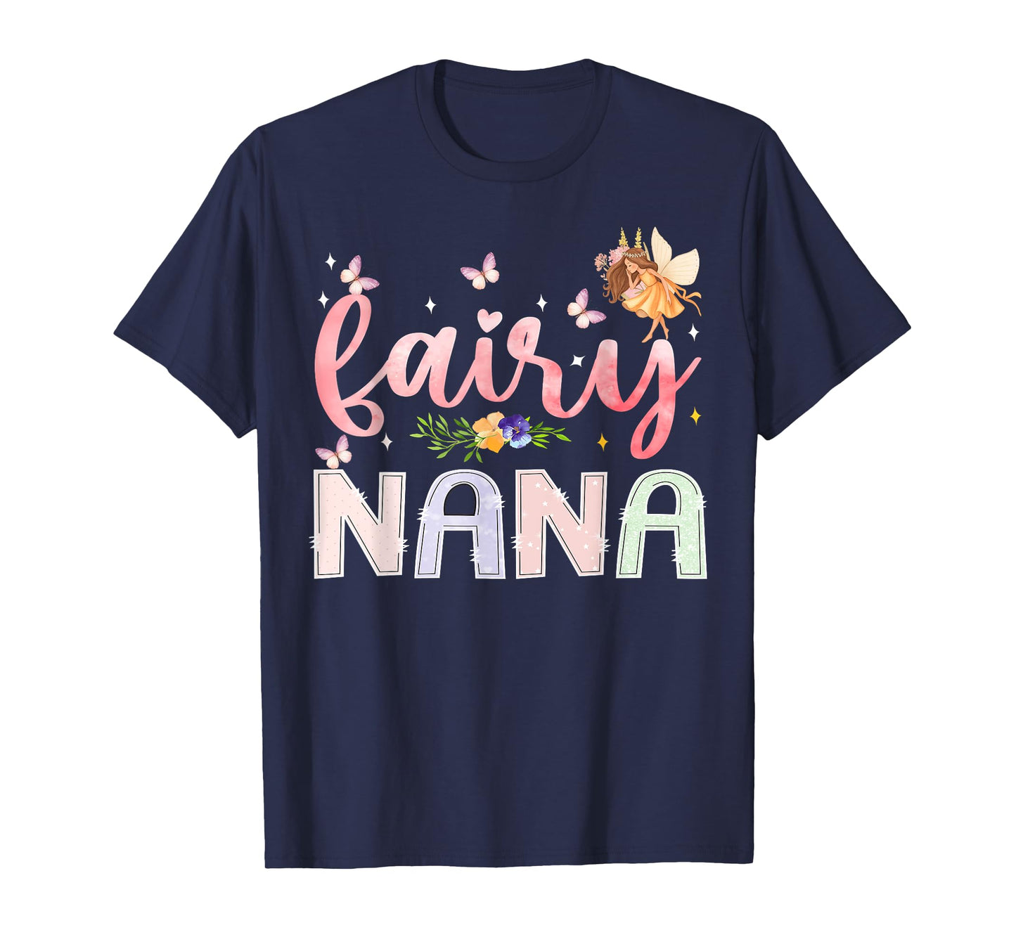 Fairy Nana Magical Floral Birthday Girl Fairytale Family T-Shirt