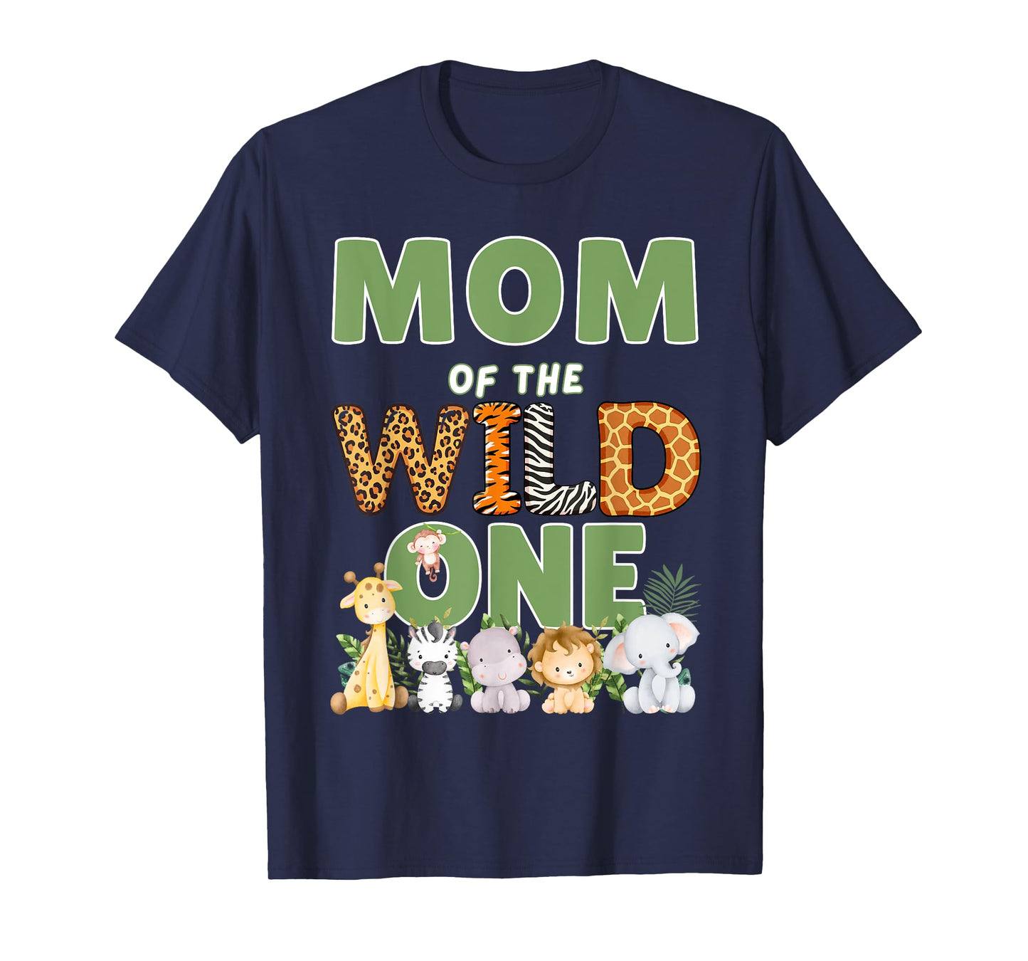 Mom Of The Wild One 1st Birthday Safari Family Matching T-Shirt
