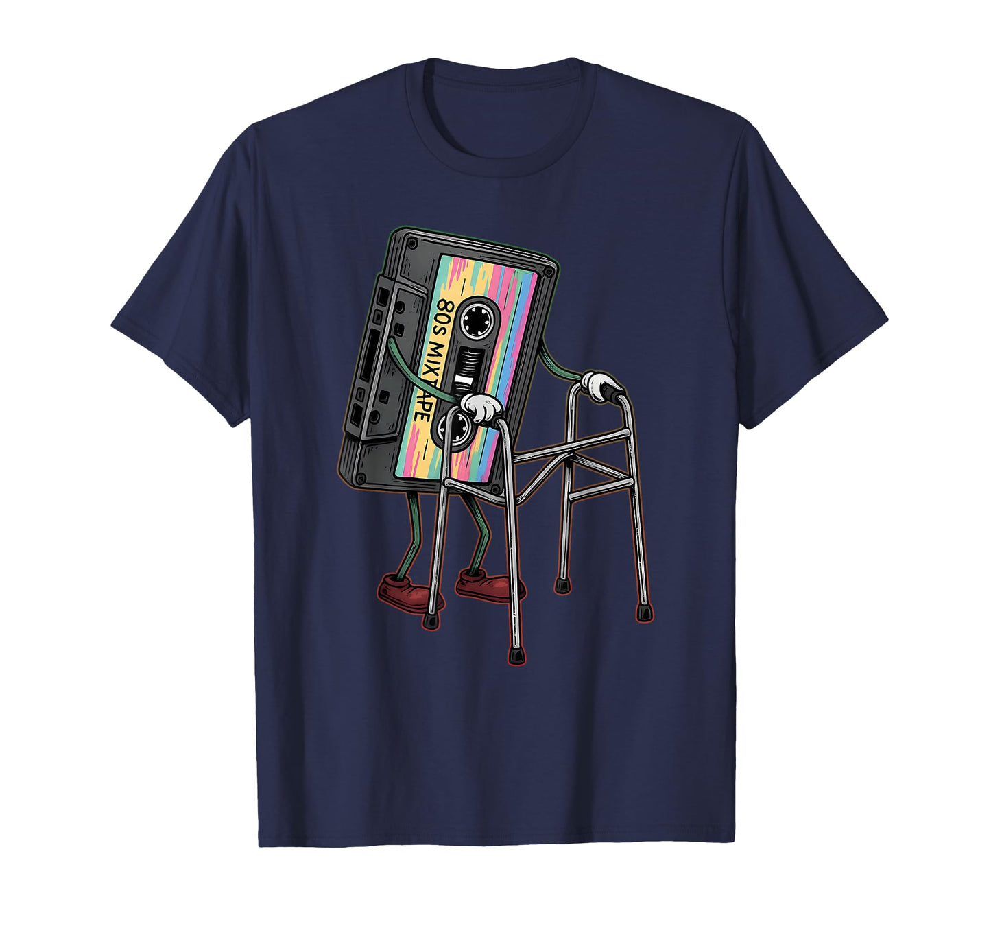 Retro Funny Old Cassette Tape Walker Never Forget Floppy 80s T-Shirt