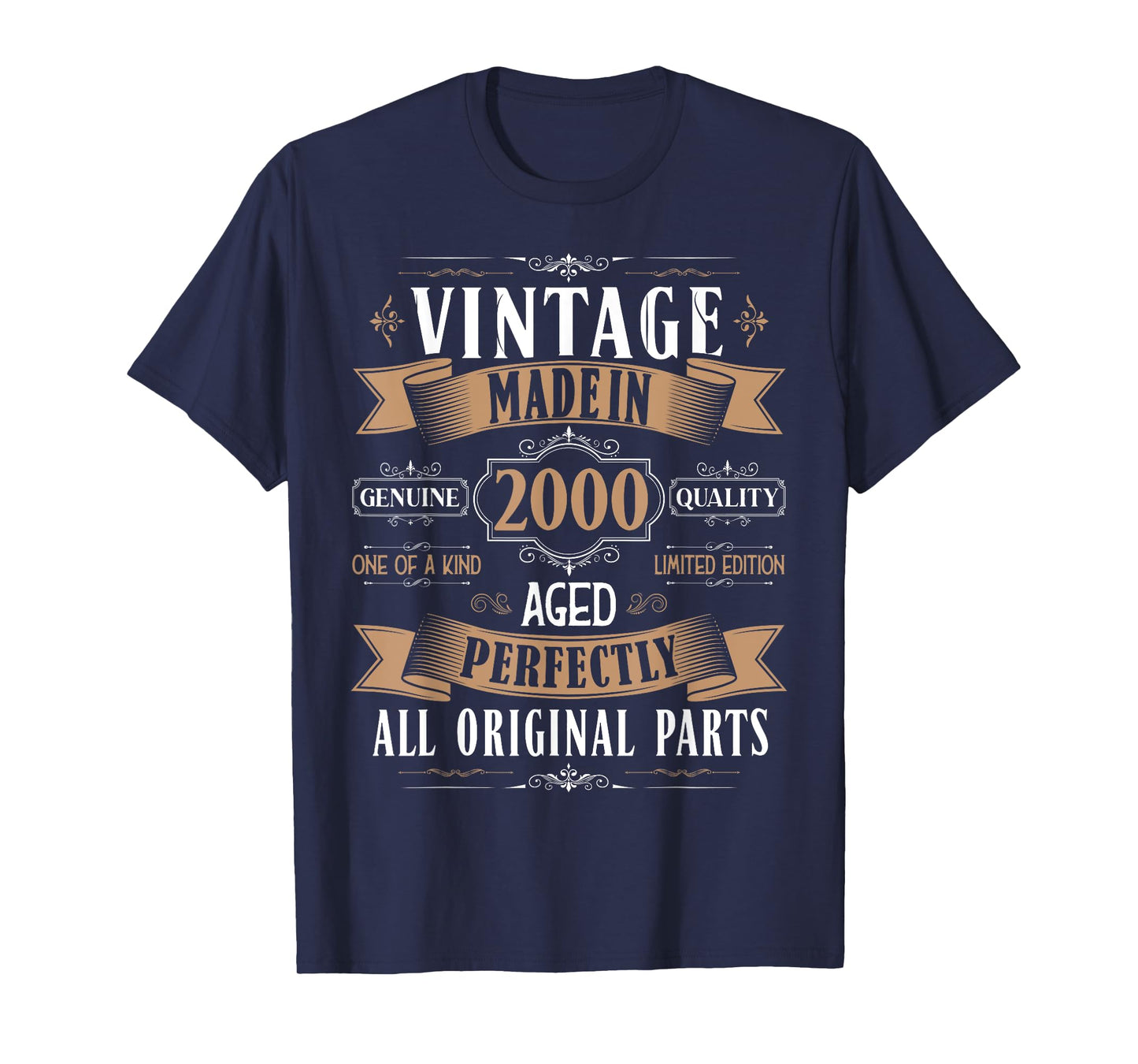 Vintage 25th birthday men Born 2000 25 years old Bday mens T-Shirt