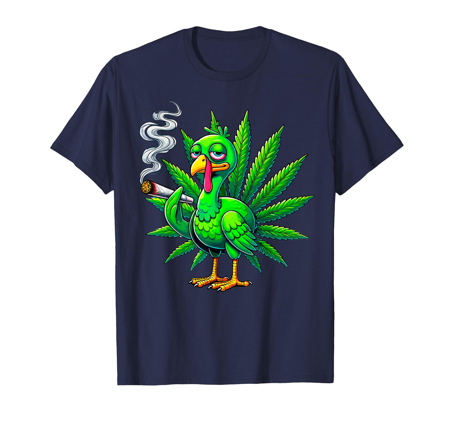 Cannabis Marijuana Smoke Joint Turkey Funny Thanksgiving Tee T-Shirt