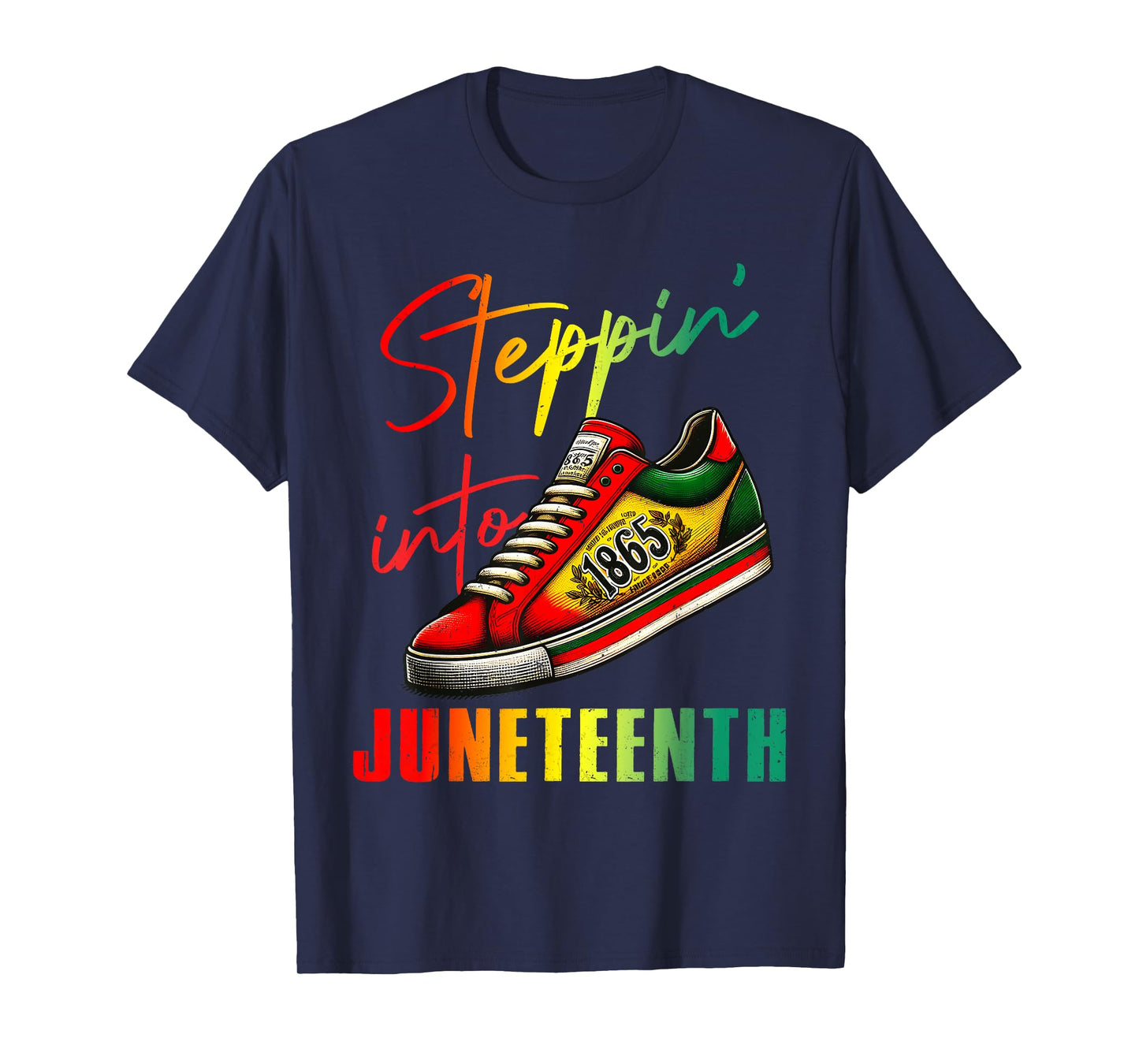 1865 Juneteenth Youth Shoes Steppin' Into Like My Ancestors T-Shirt