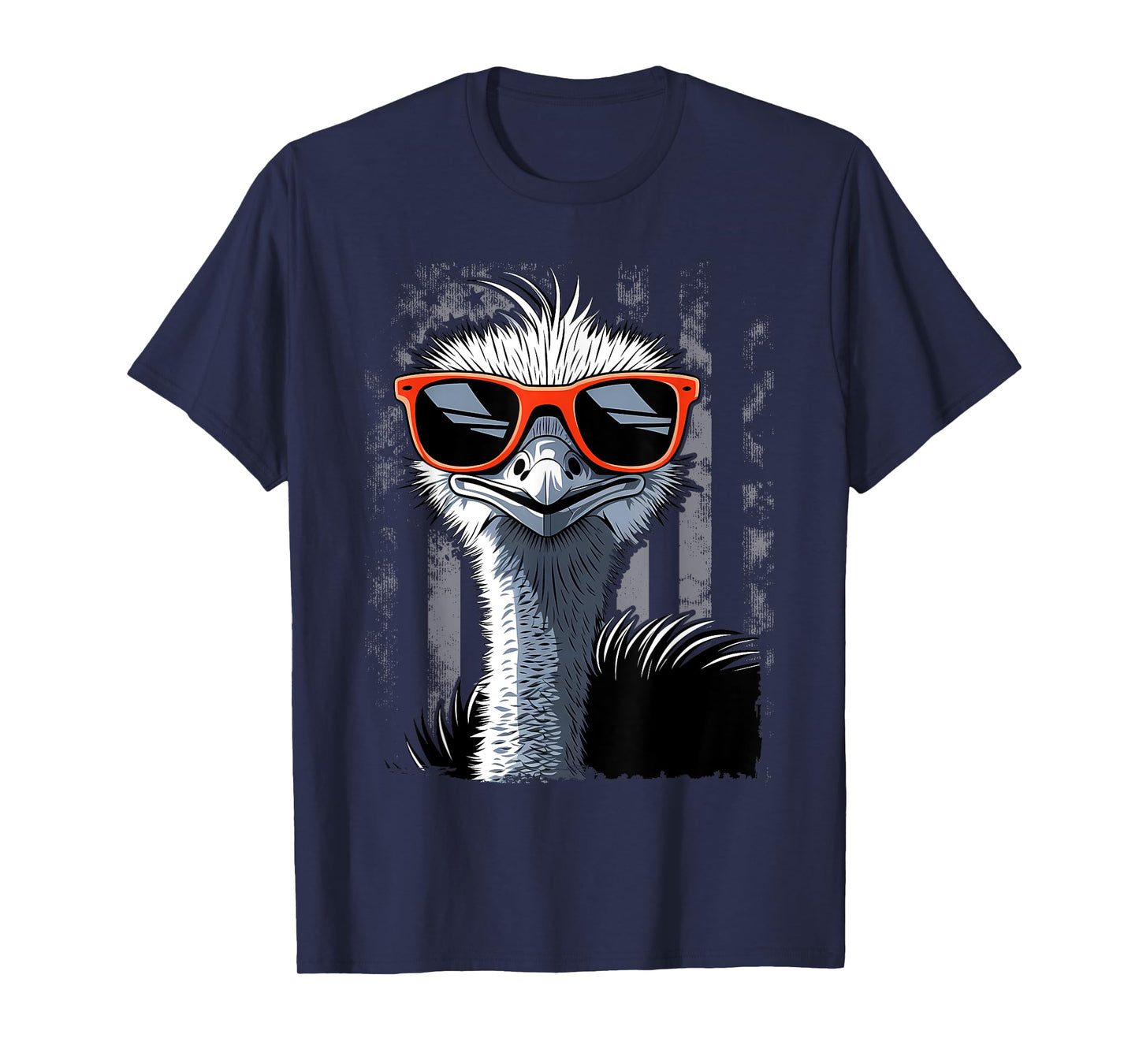 Cool Emu Bird Wearing Sunglasses Graphic Art T-Shirt