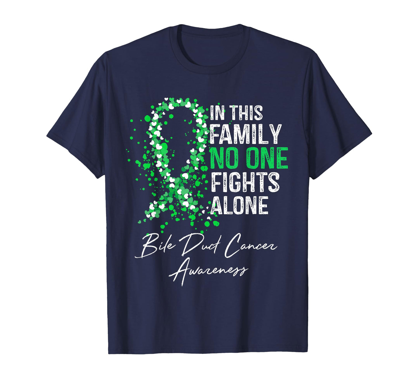 In This Family No One Fights Alone Shirt Bile Duct Cancer T-Shirt