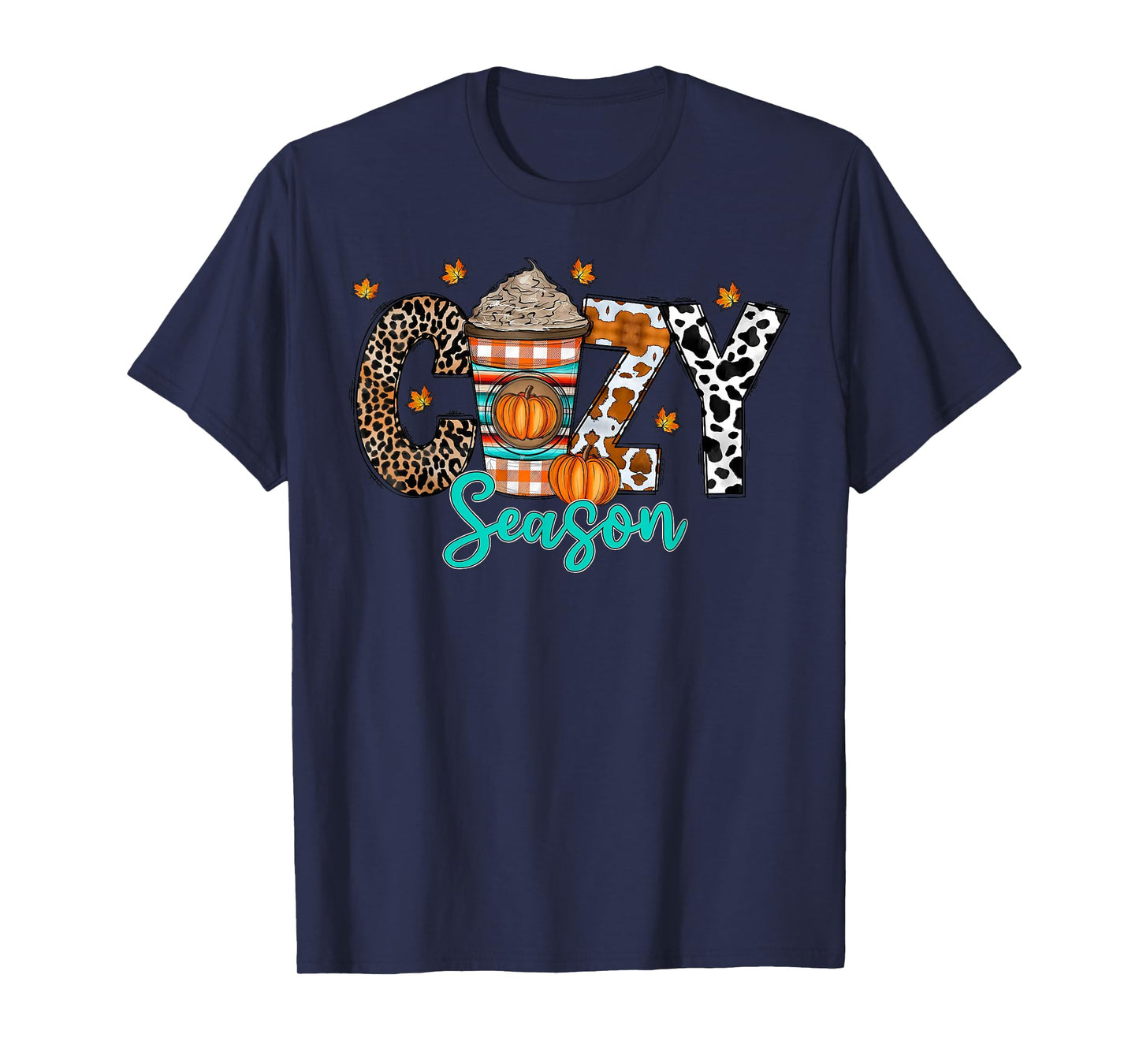 Cozy Season Pumpkin Spice Autumn Fall Leaves Thanksgiving T-Shirt