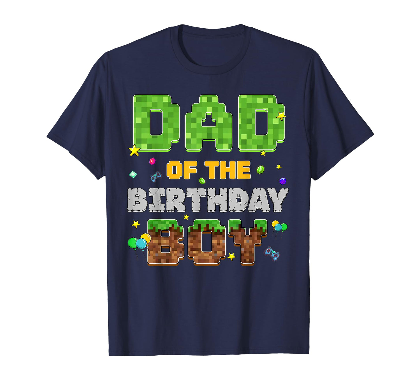 Dad Of The Birthday Boy Pixel Gamer Party Matching Family T-Shirt