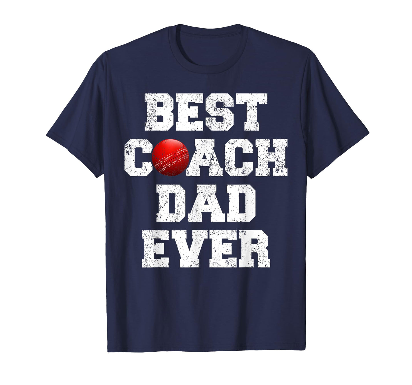 Mens Distressed Vintage Best Cricket Coach Dad Father's Day T-Shirt