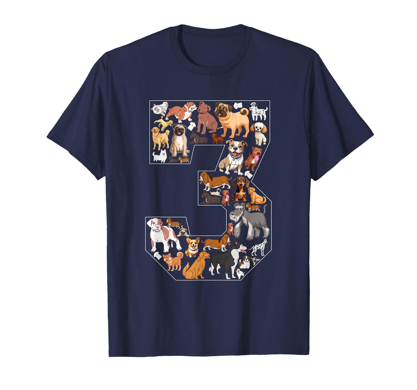 3rd Birthday Dog Lovers 3 Year Old Boys Girls Party T-Shirt