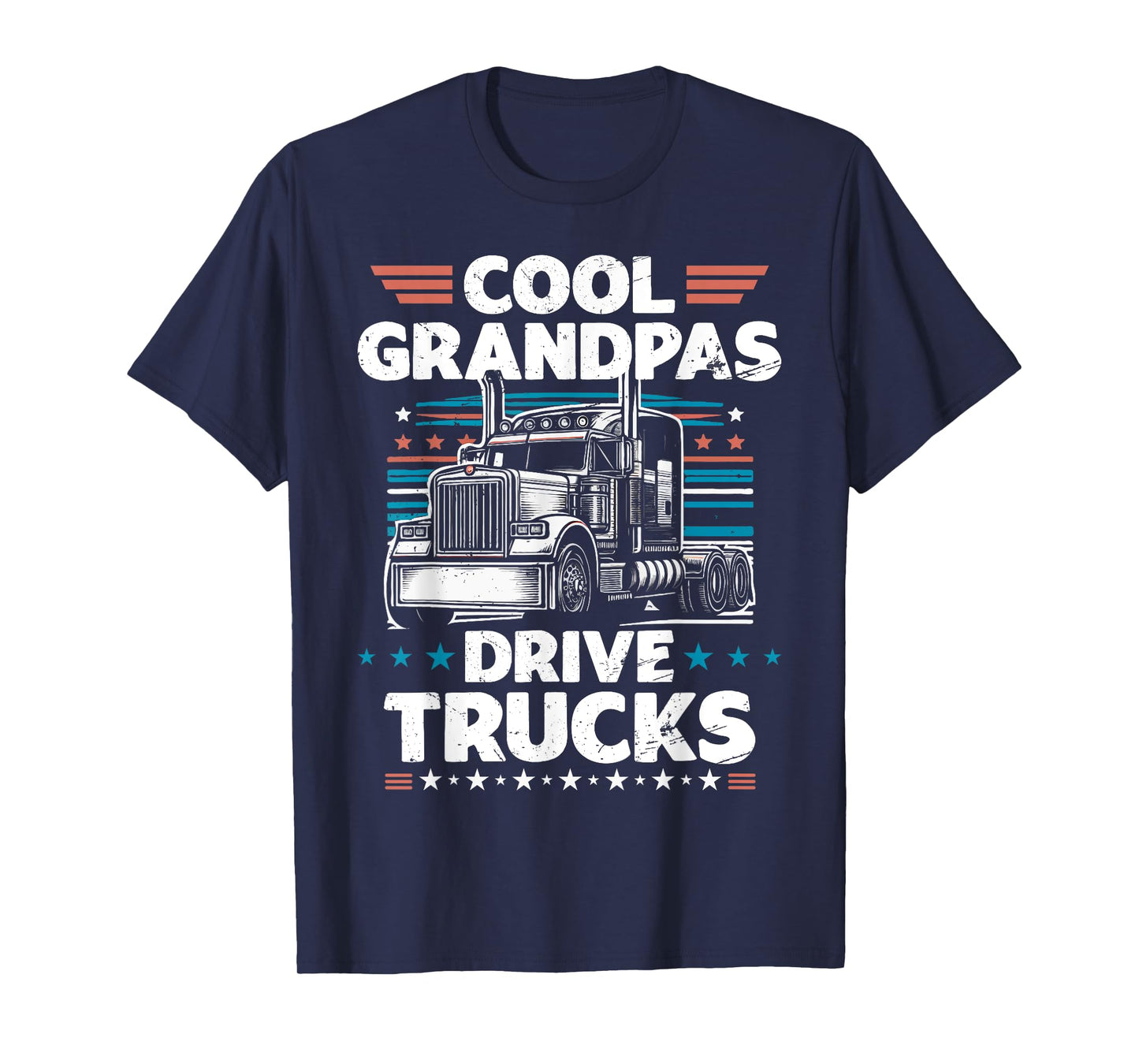 Cool Grandpas Drive Trucks Fun Trucker Grandpa Truck Driver T-Shirt