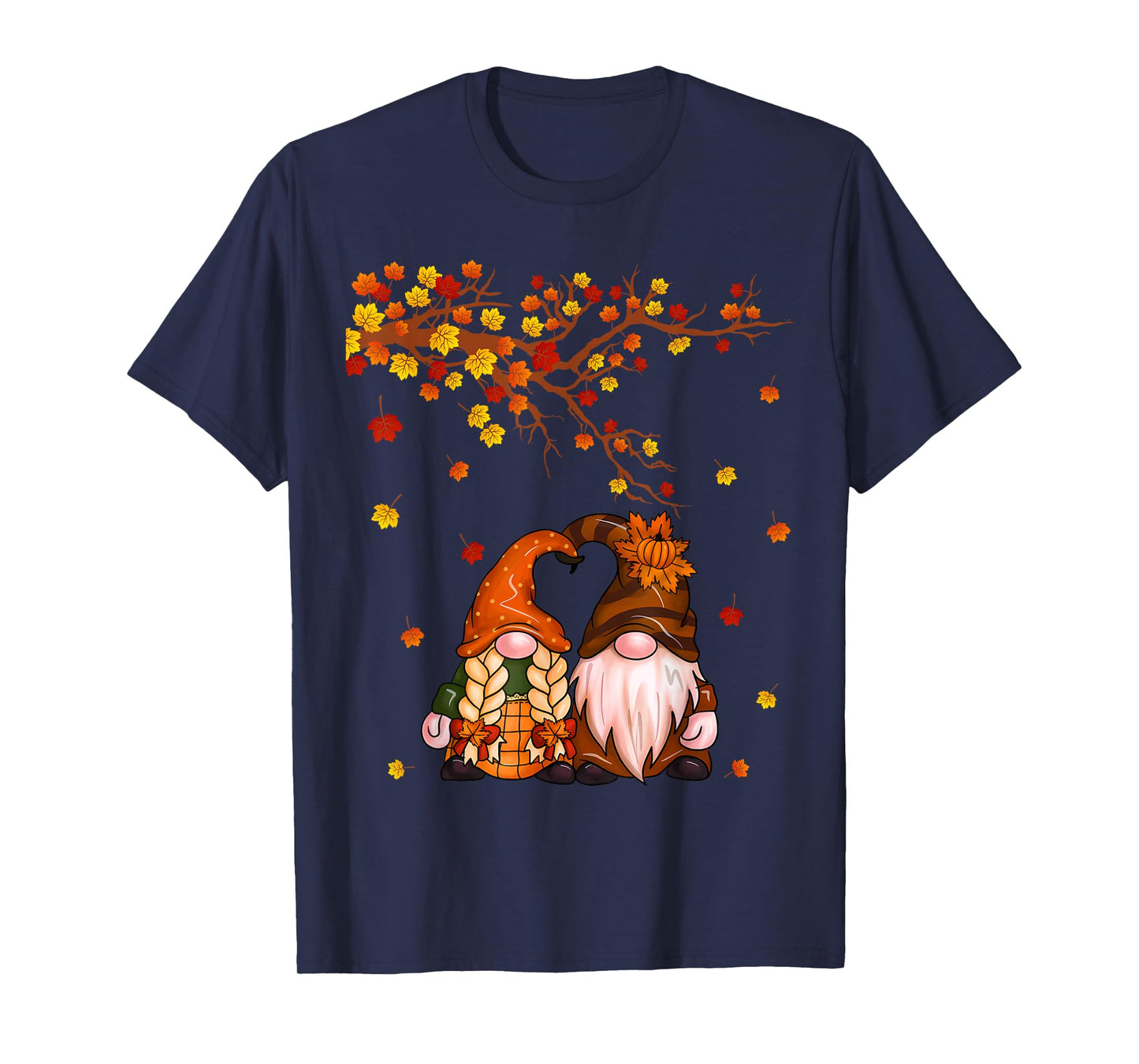Happy Fall Y'all Gnome Pumpkin Autumn Leaves Thanksgiving T-Shirt
