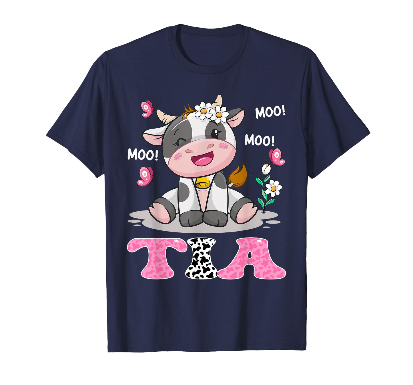 Tia Cute Cow Moo Moo Farmer Birthday Family Matching T-Shirt