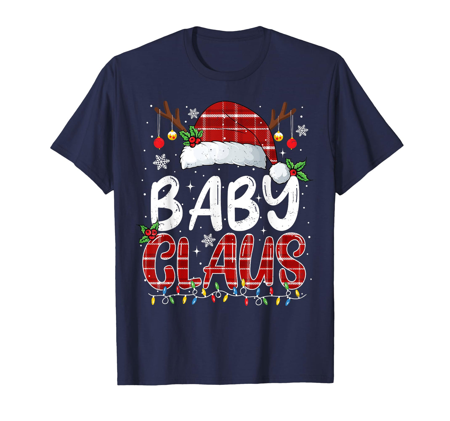 Baby Claus Christmas Lights Pajama Family Matching T-Shirt
