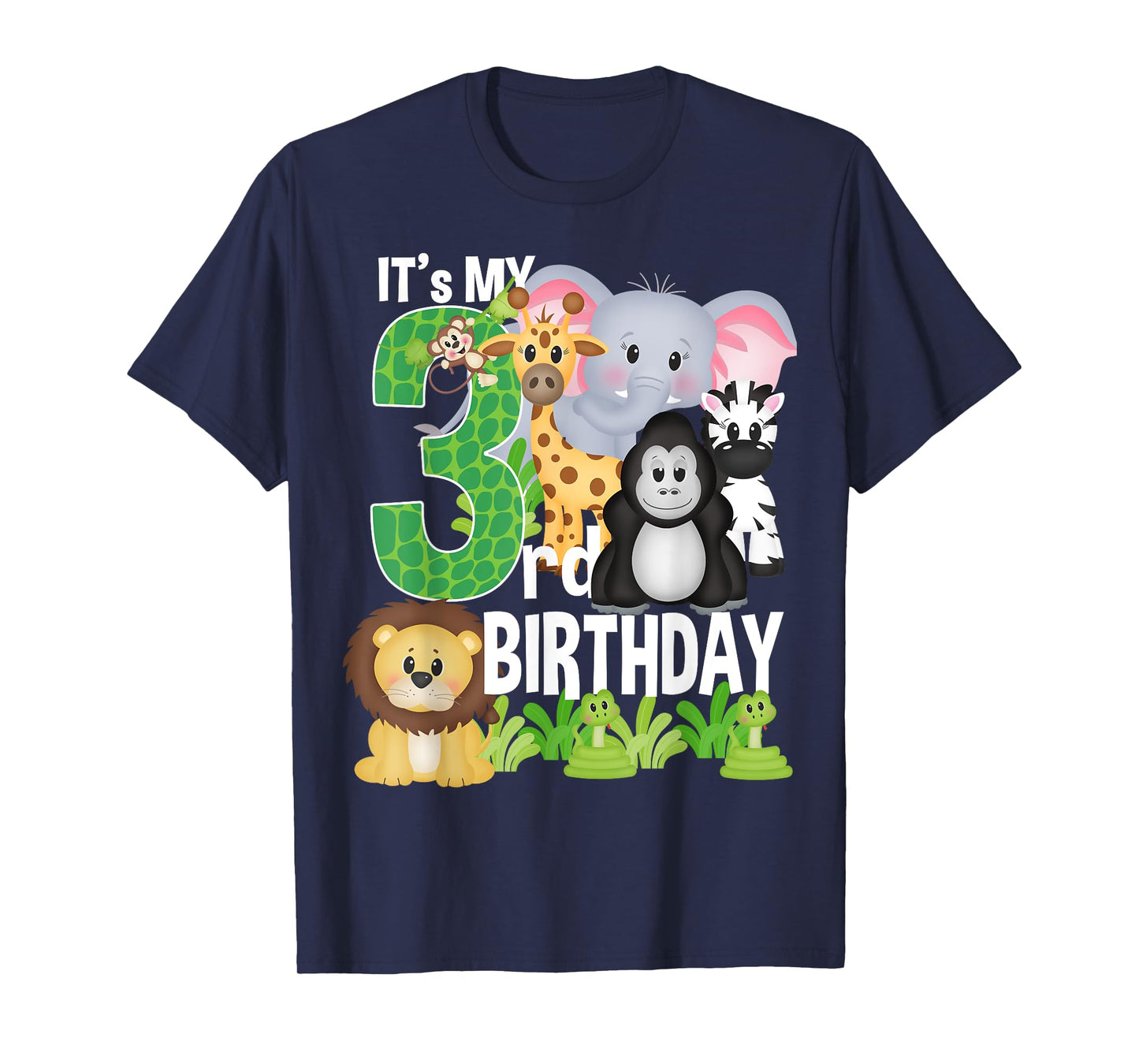 It's My 3rd Birthday Party Jungle Safari Zoo Theme Bday T-Shirt