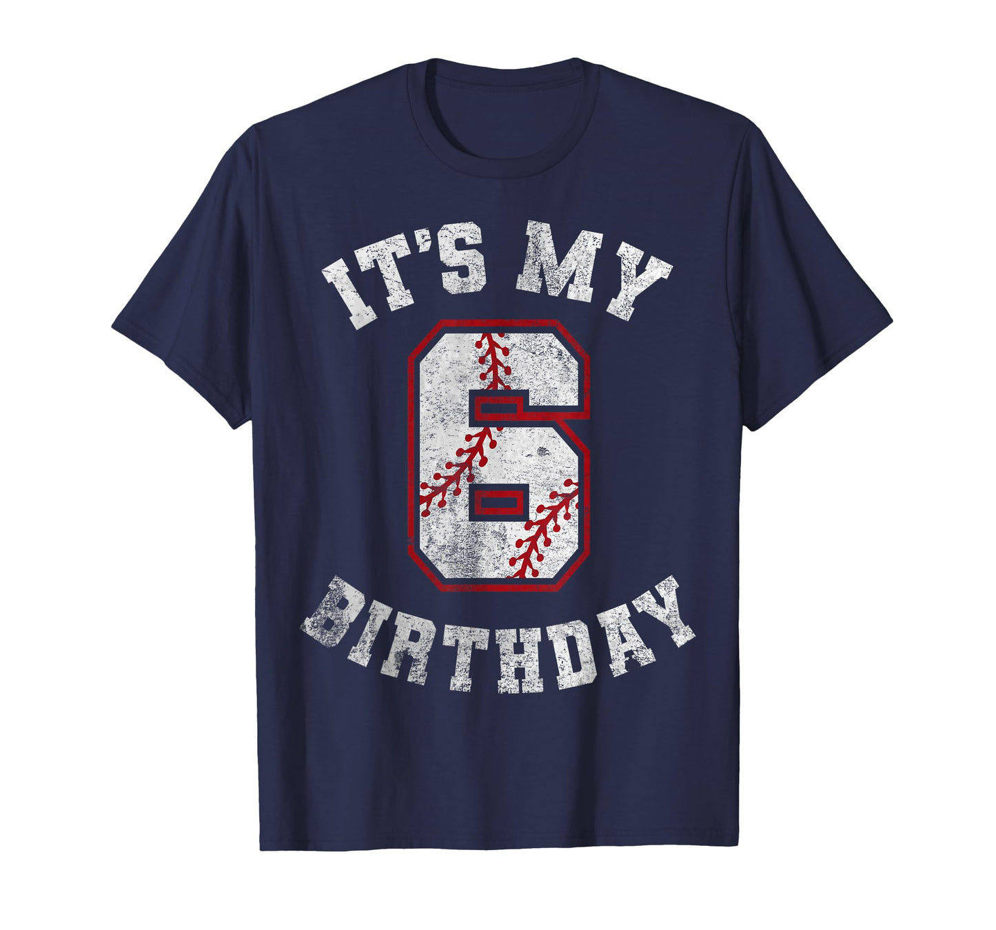 It's My 6th Birthday Baseball 6 Year Old Birthday Boys Kids T-Shirt