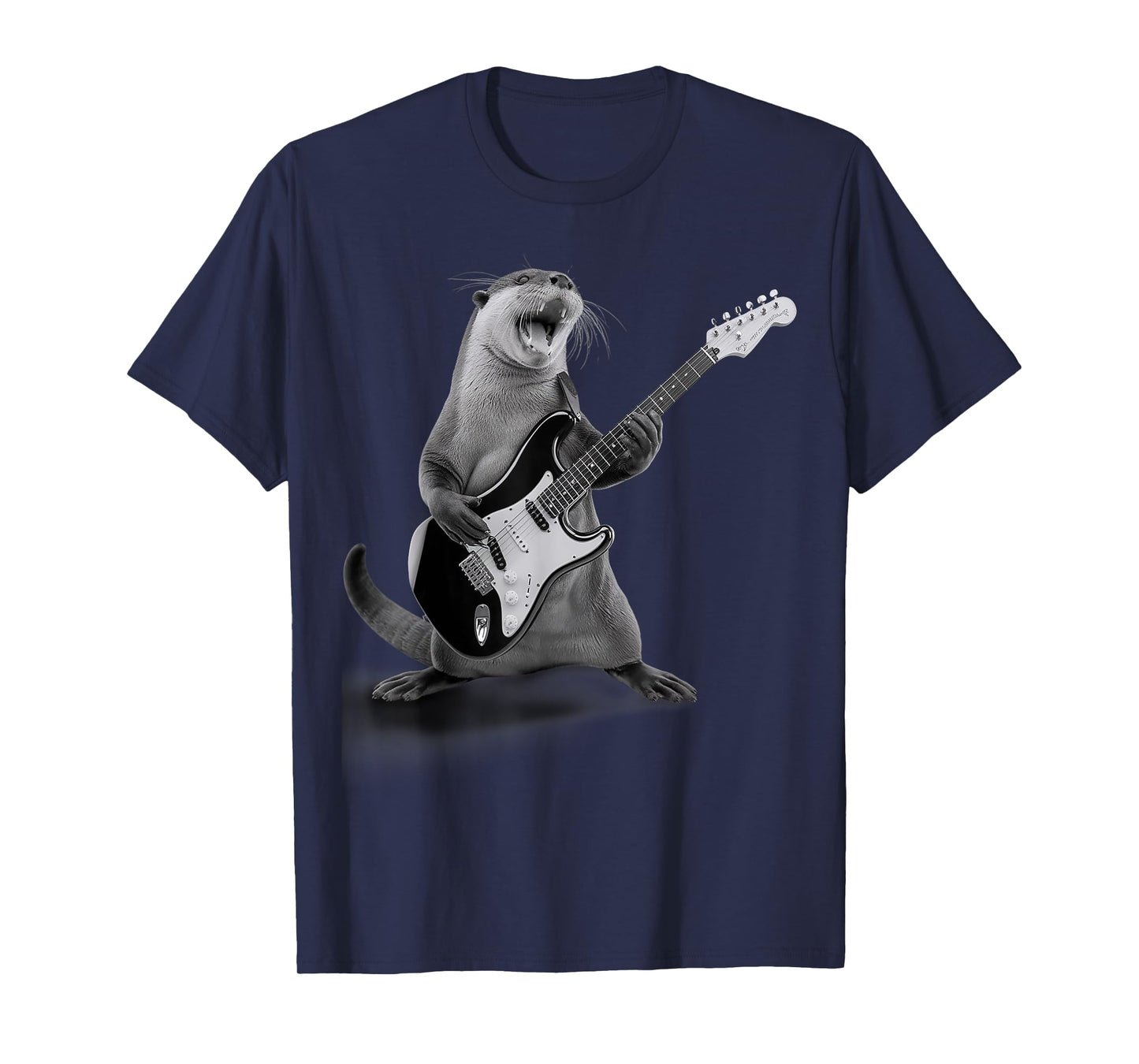 Otter Playing Guitar Rock Star Funny Gifts For Men Women Kid T-Shirt