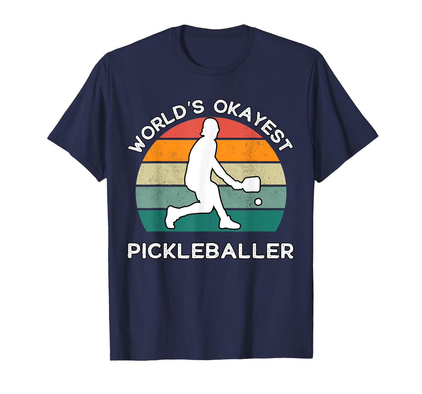 World's Okayest Pickleballer Funny Retro Pickleball Player T-Shirt