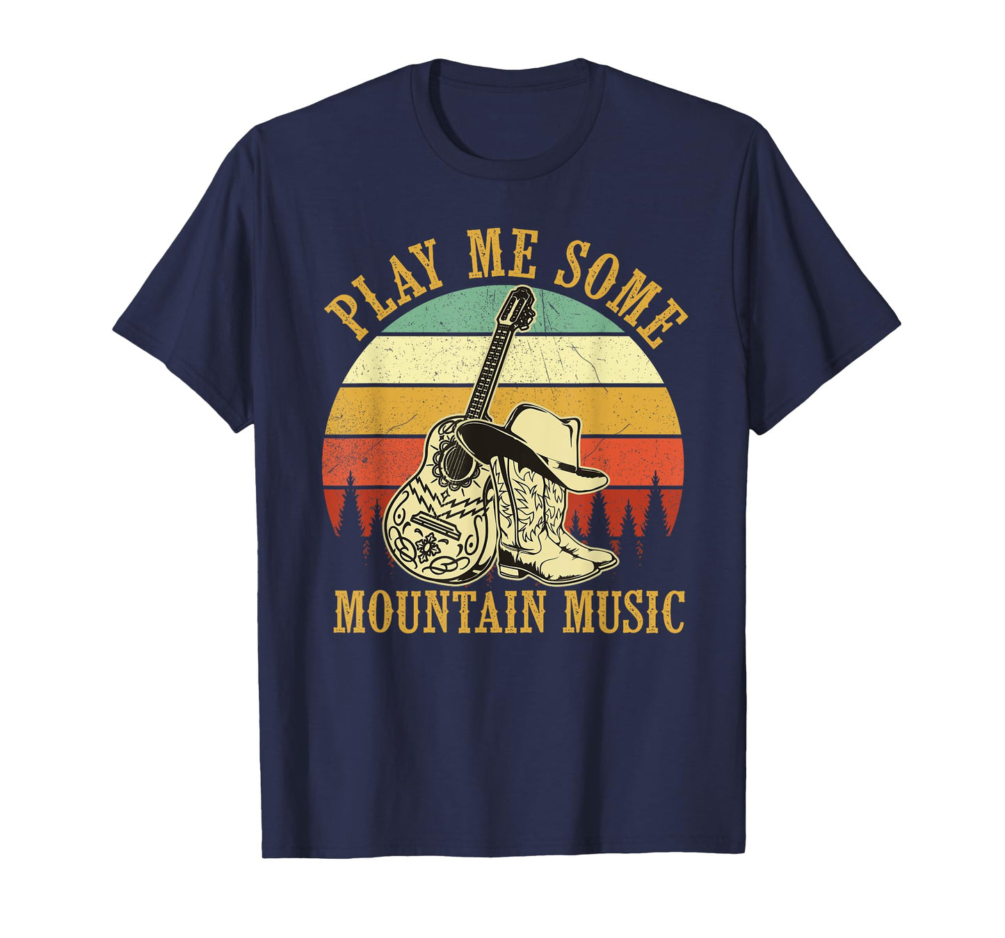 Play Me Some Mountain Music Guitar Western Country T-Shirt