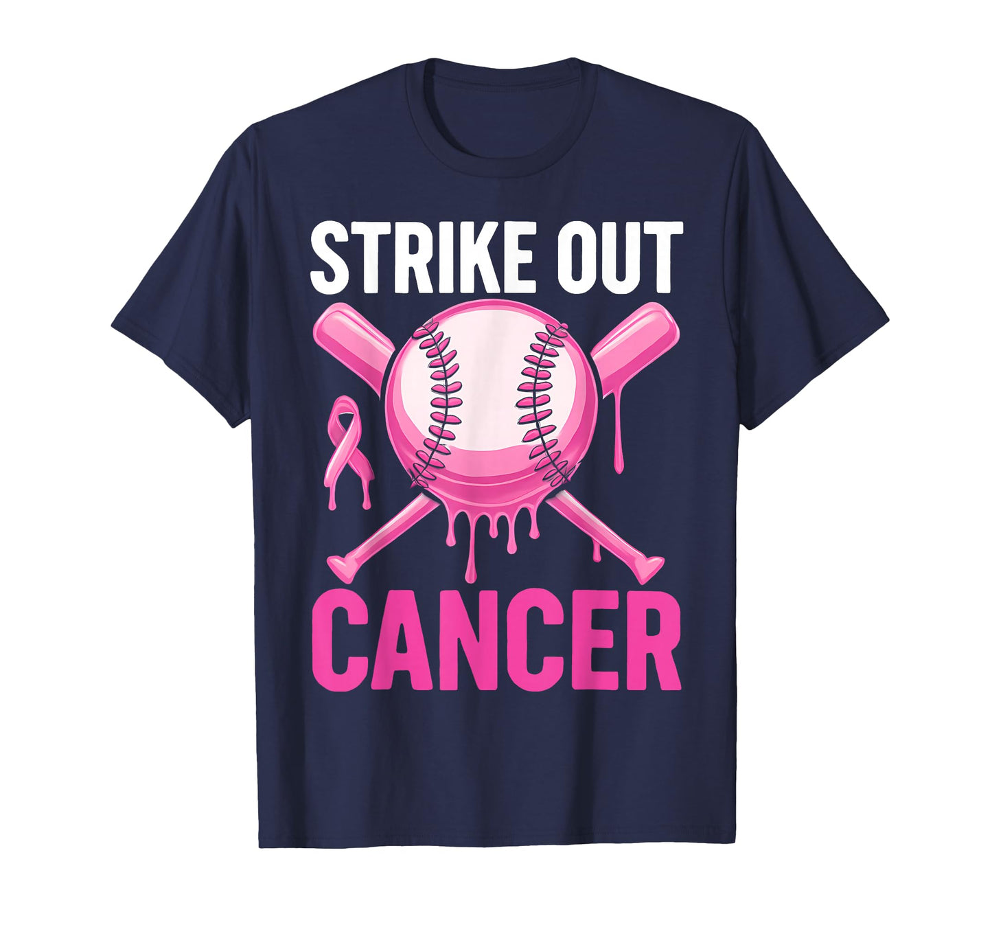 Strike Out Cancer Breast Cancer Awareness Baseball Warrior T-Shirt
