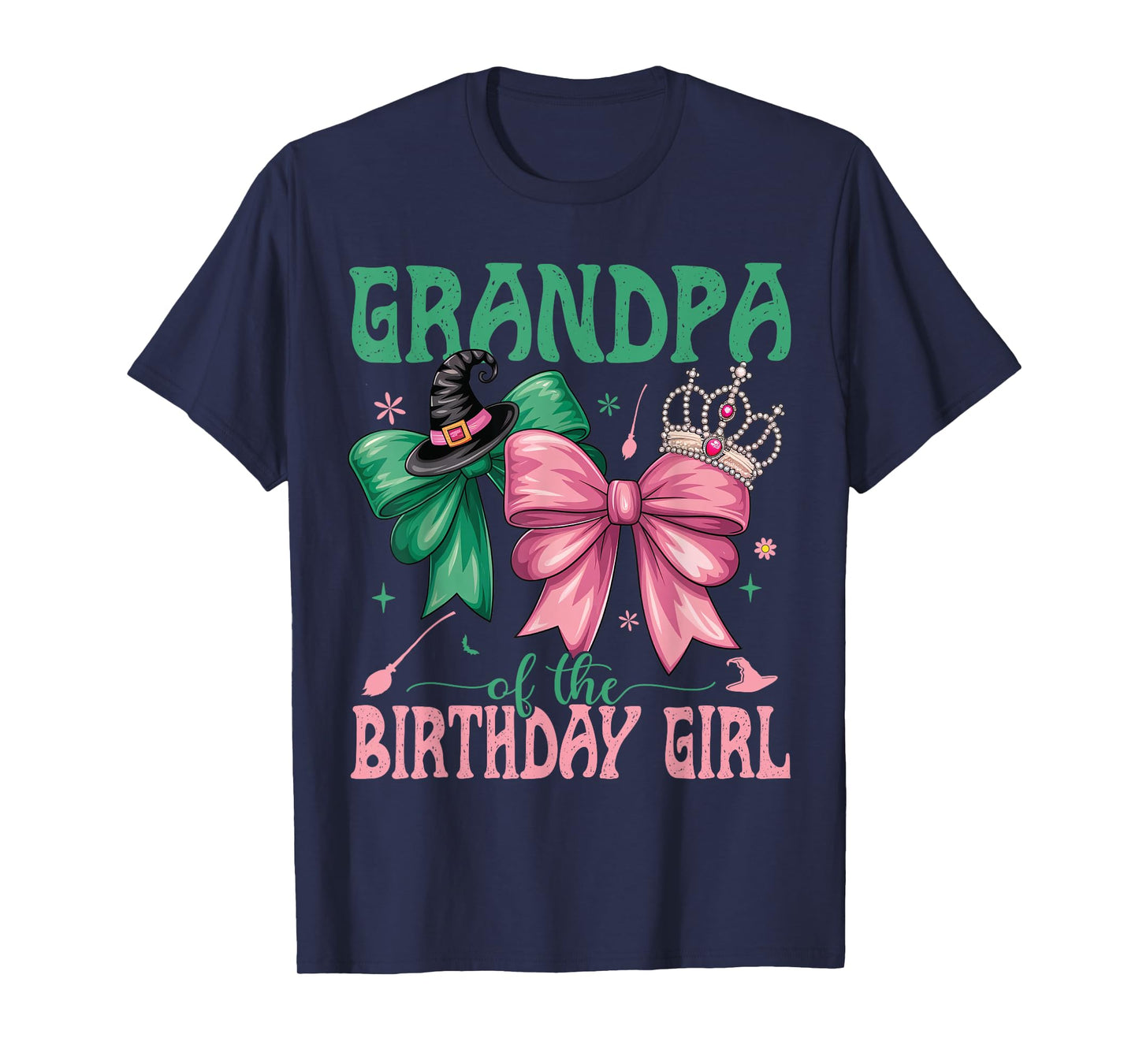 Grandpa Of The Birthday Girl Matching Witch Family Bdy Party T-Shirt