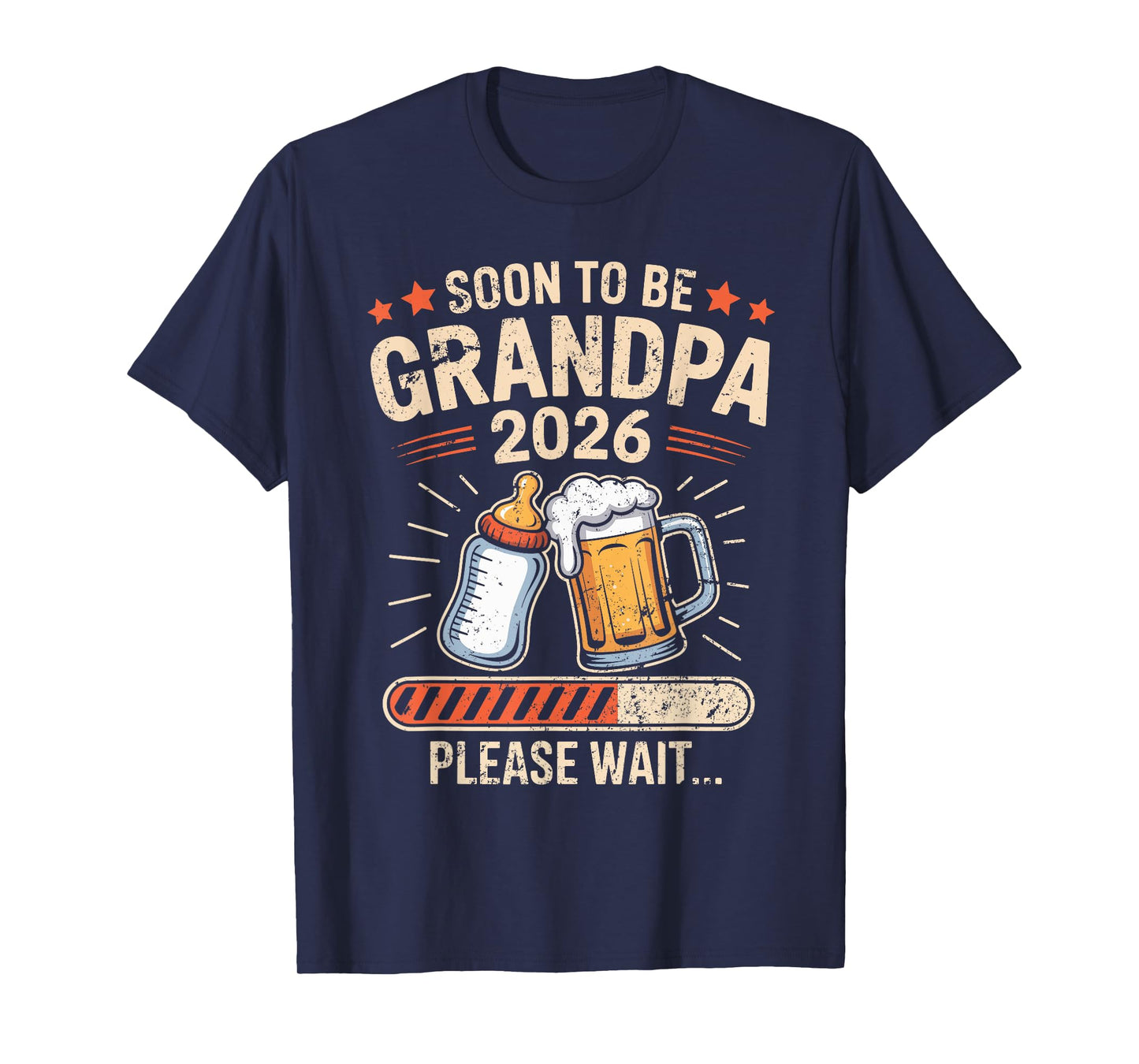 Mens Soon to Be Grandpa Est 2026 Baby Announcement T-Shirt