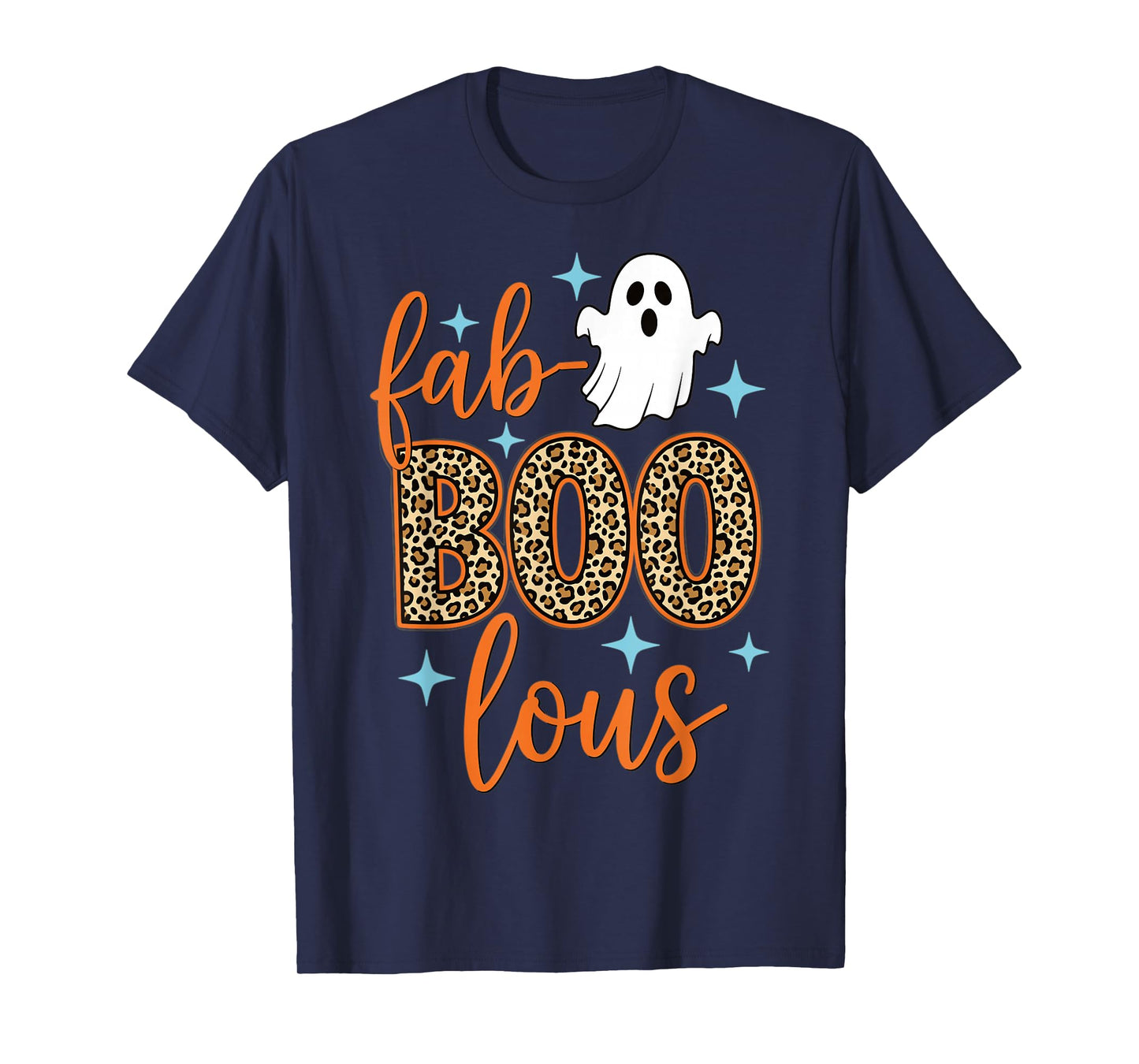 Funny Halloween Leopard Print Fab Boo Lous Ghost Tee T-Shirt