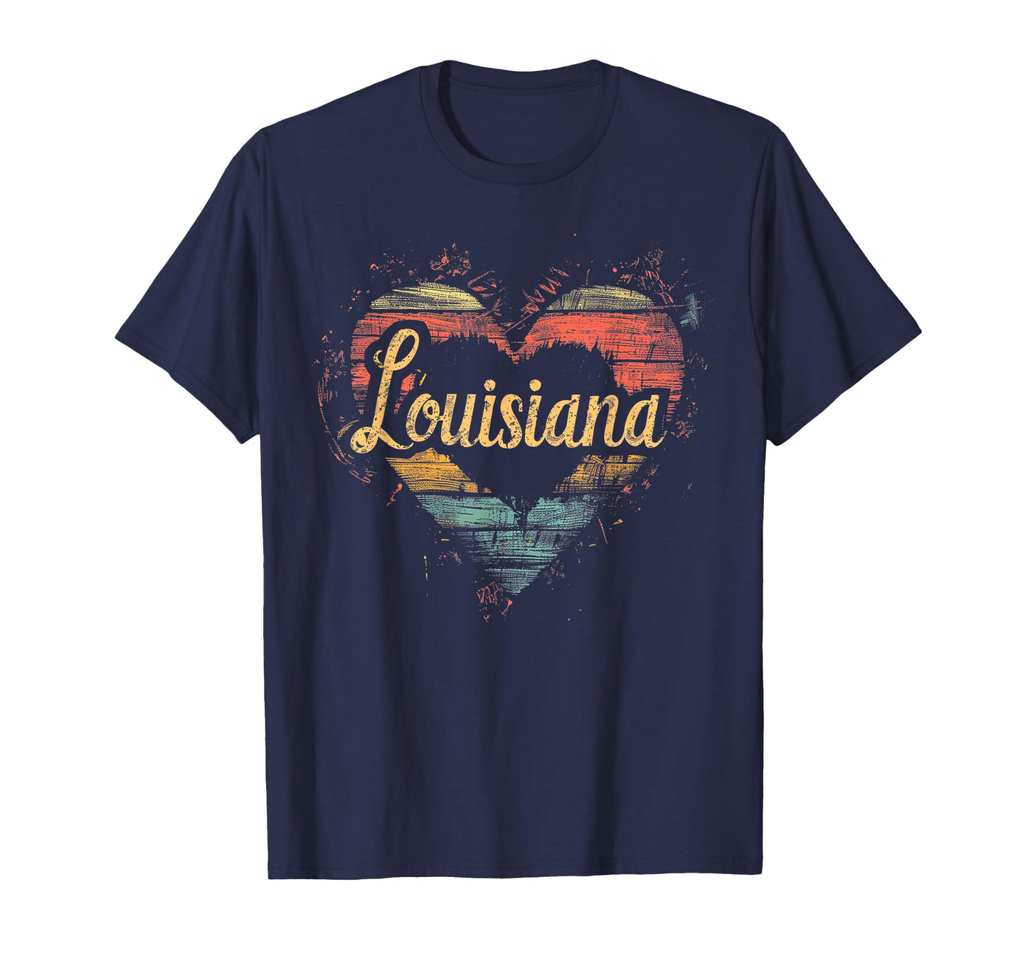 Louisiana -Heart Vintage Love Women Kids Retro Graphic Funny T-Shirt