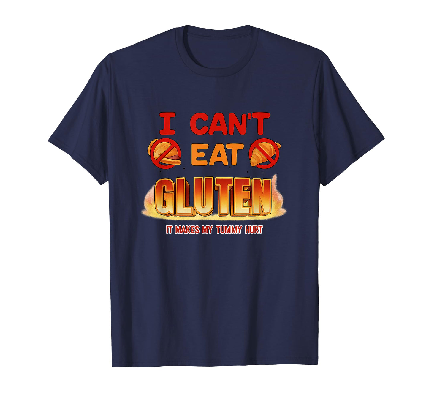I Can't Eat Gluten Funny Unhinged Gen Z Meme Y2K Satire Gag T-Shirt