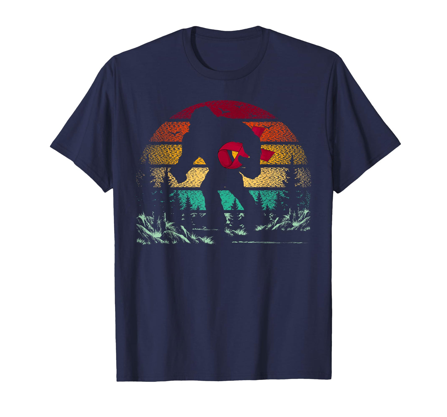 Retro Bigfoot & Burgundy Ribbon Multiple Myeloma Awareness T-Shirt