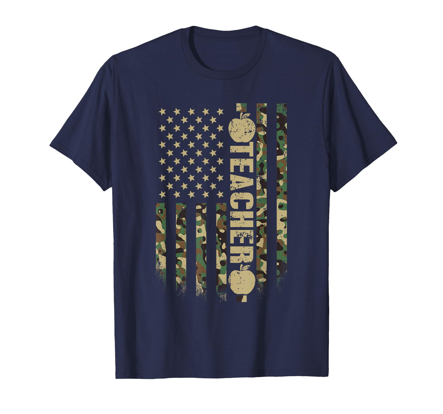 Patriotic Teacher American Flag Camouflage 4th Of July Camo T-Shirt