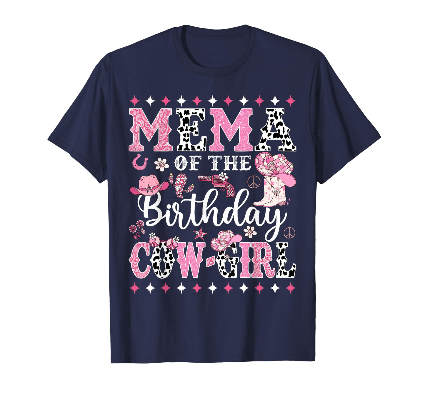 Mema Of The Birthday CowGirl Rodeo CowGirl Birthday T-Shirt