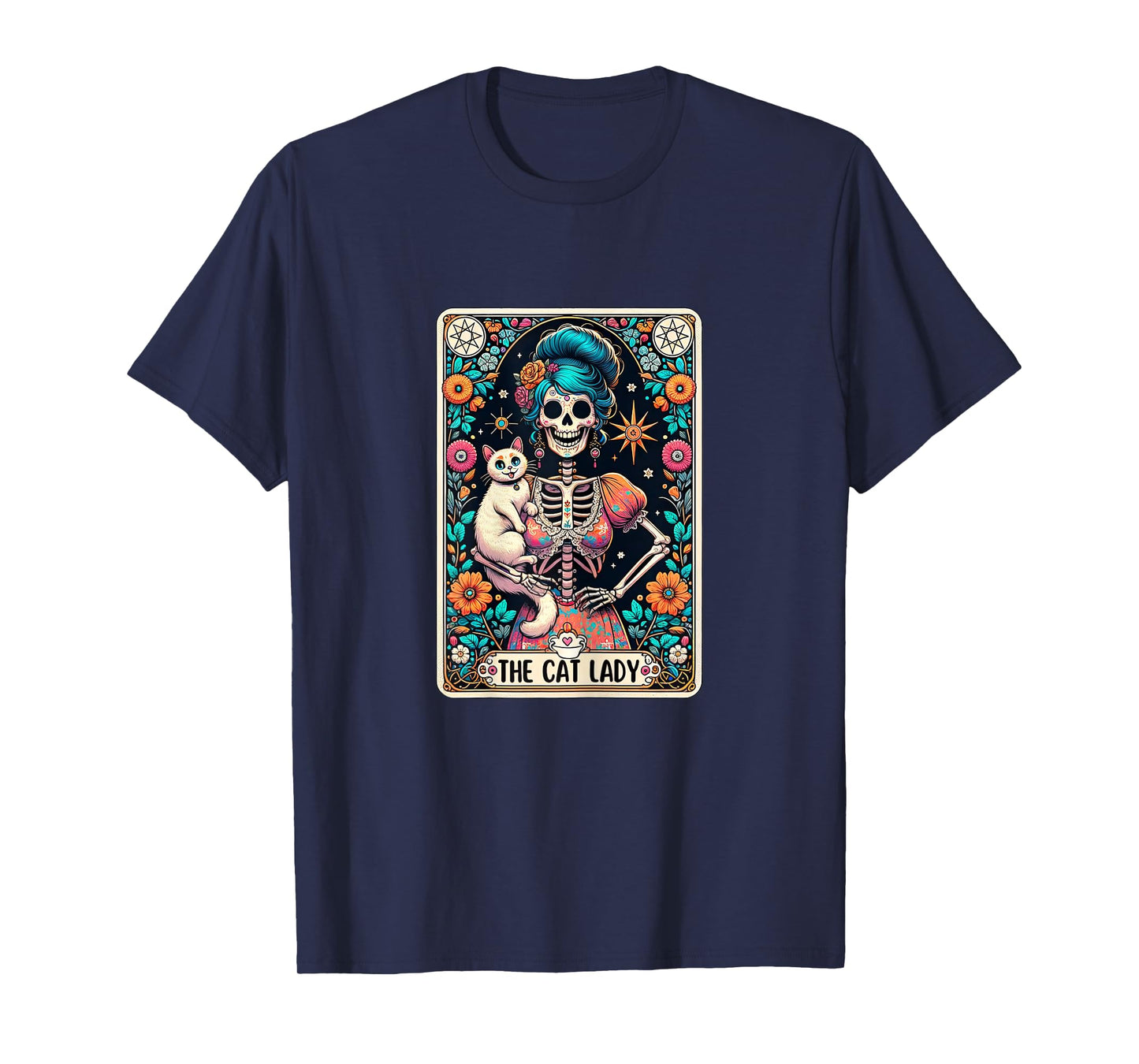 Cat Lady Tarot Card Gothic Women Cat Mom Mothers Day T-Shirt