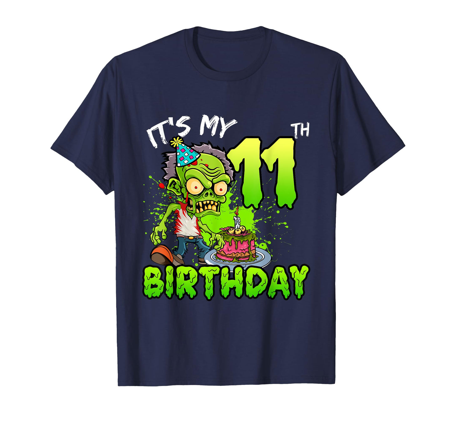 It's My 11th Birthday Zombie Lover 11 Year Old Boys Girls T-Shirt