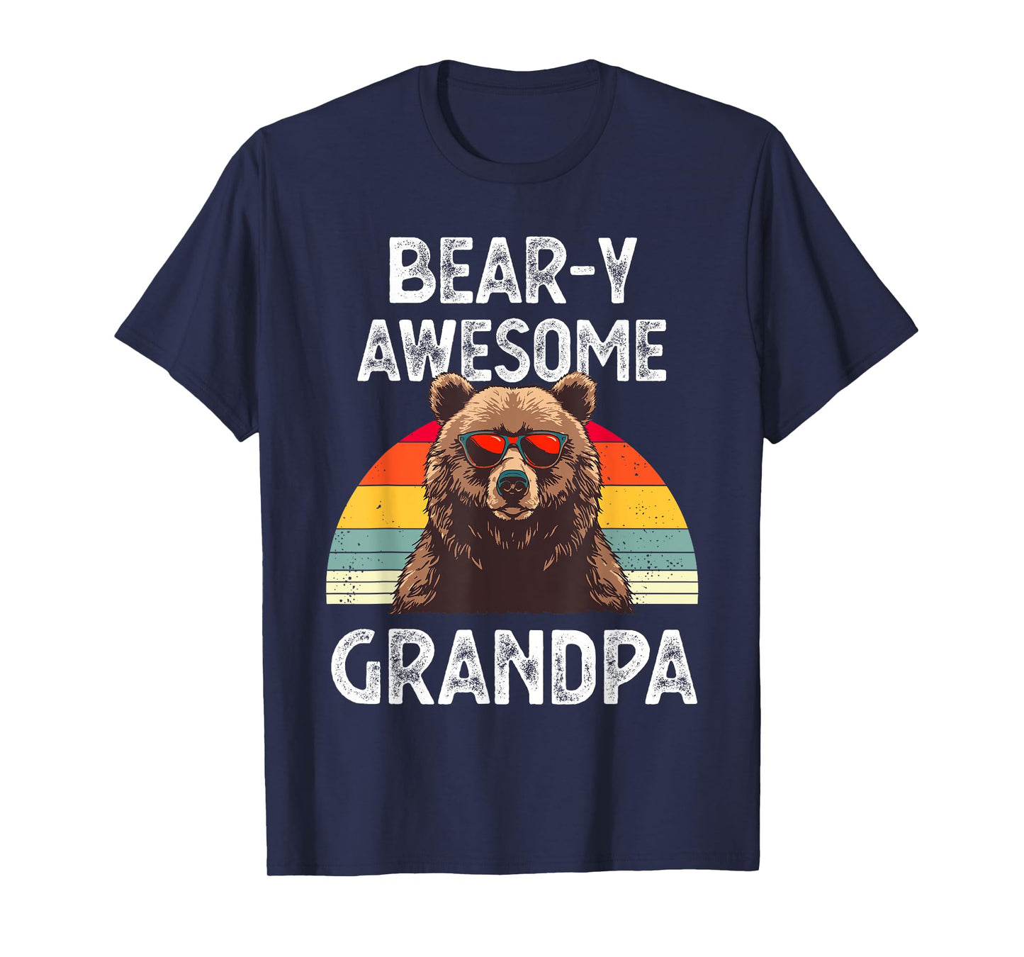 Bear-y Awesome Grandpa Funny Saying Bear Vintage Grandfather T-Shirt