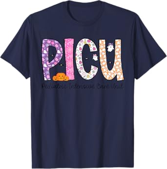 PICU Nurse Halloween Pediatric Intensive Care Unit RN Spooky T-Shirt