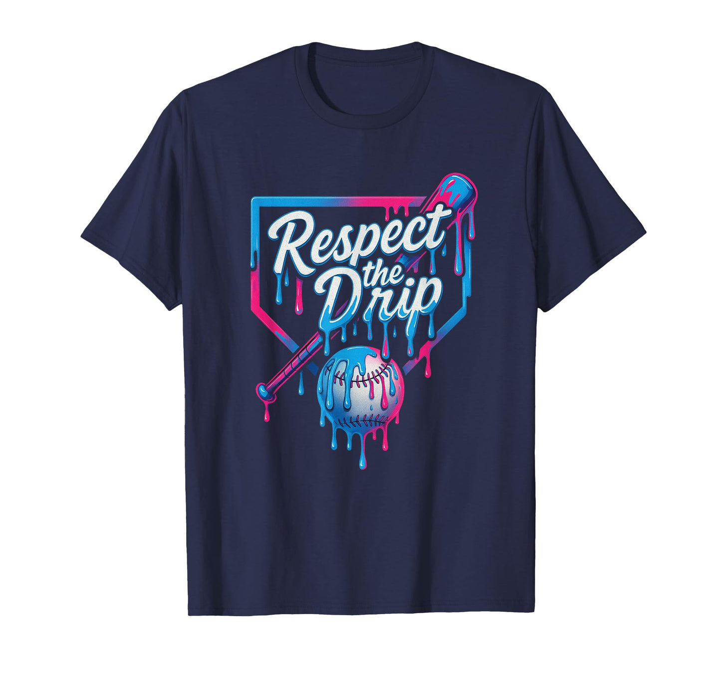 Respect The Drip Baseball Bat Ball Ice Cream Boys Kids T-Shirt