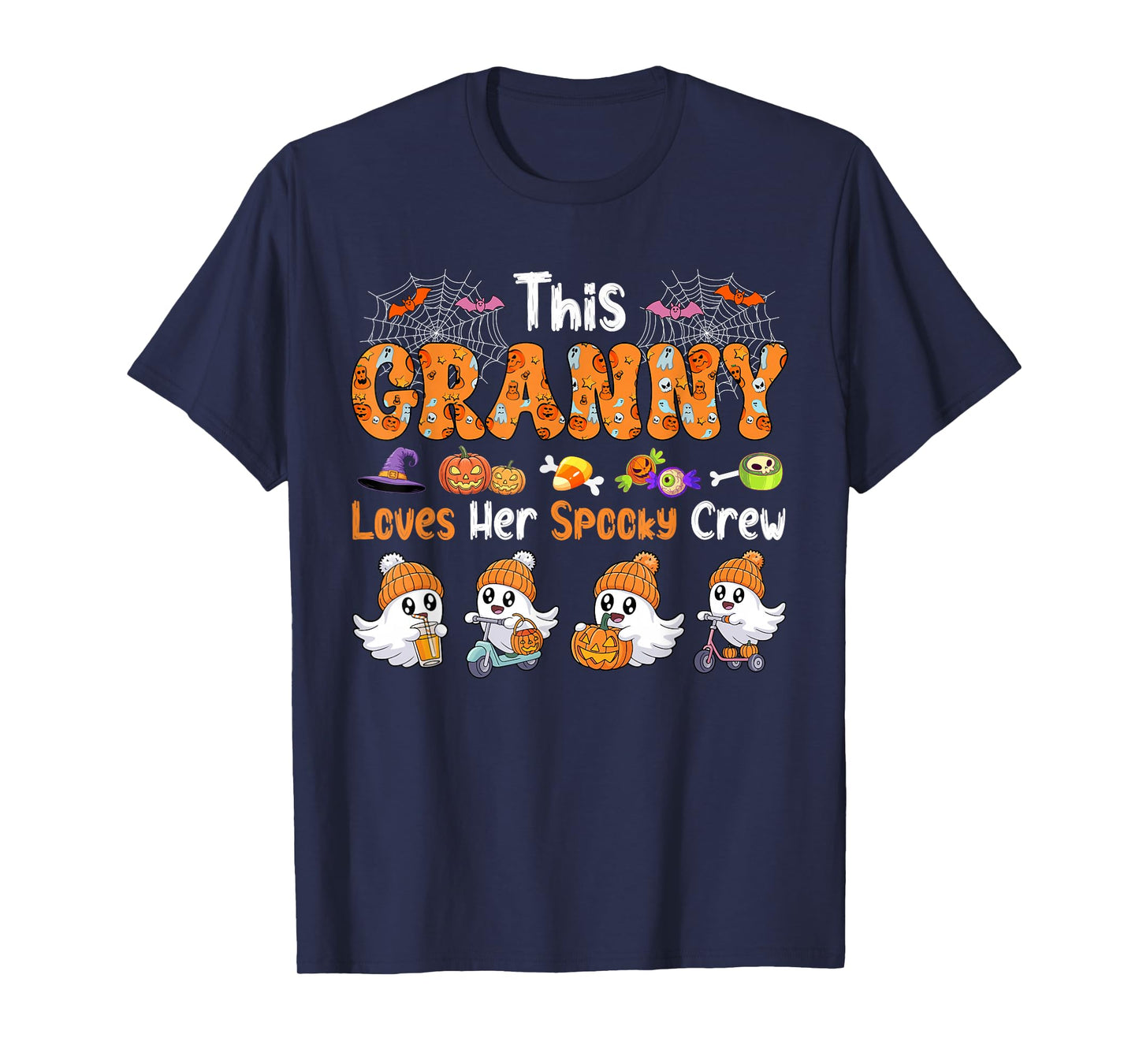 Granny Loves Her Spooky Halloween Crew Group Funny Boos T-Shirt