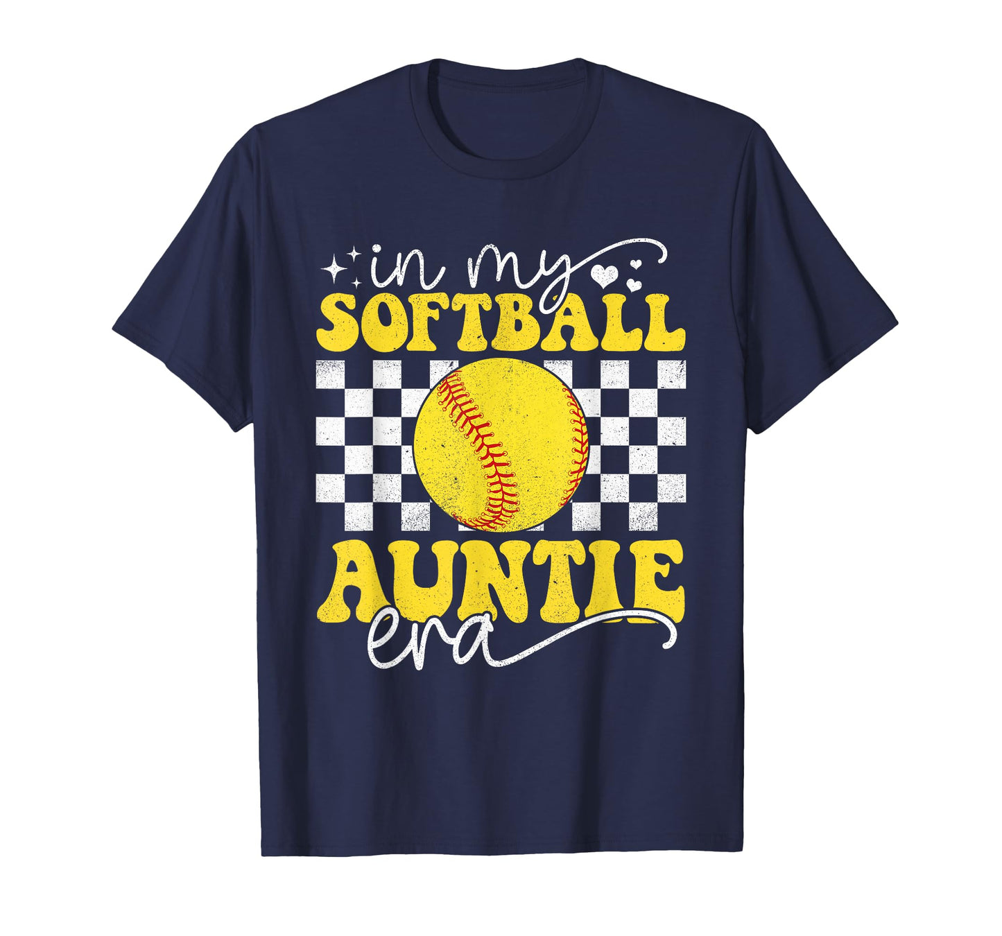 In My Softball Auntie Era Groovy Retro Proud Softball Auntie T-Shirt