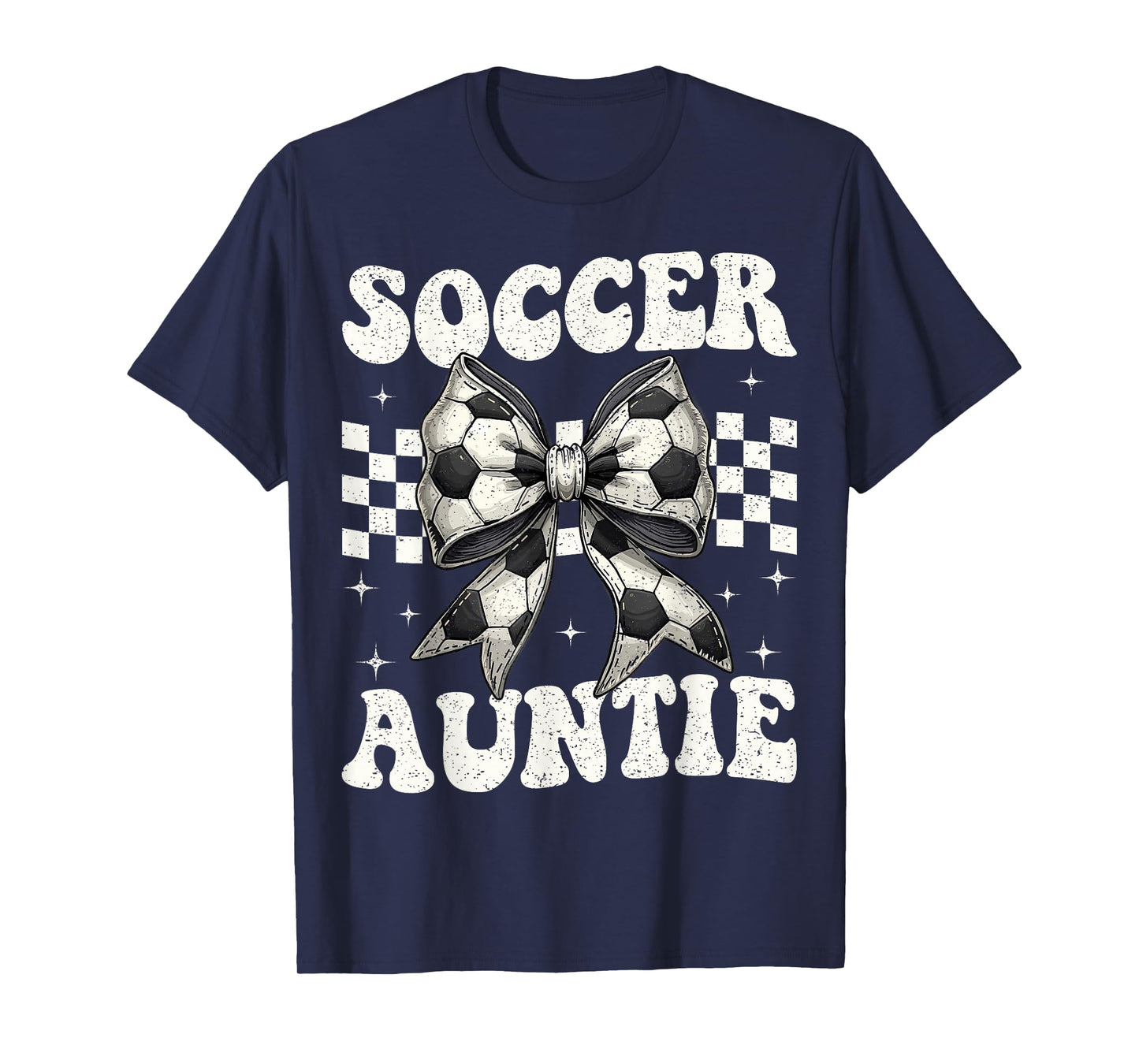 Soccer Auntie Funny Coquette Bow Soccer Aunt T-Shirt