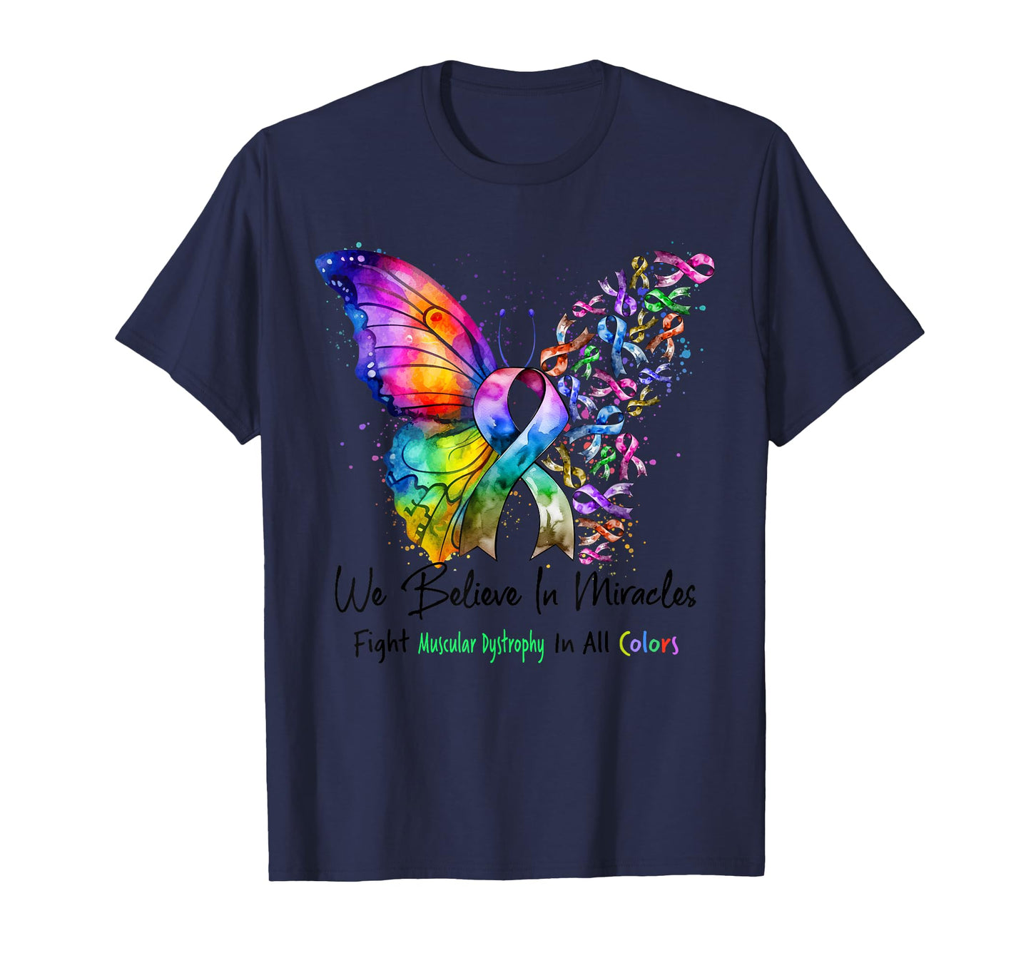 Muscular Dystrophy Awareness Butterfly Ribbon Green Color T-Shirt
